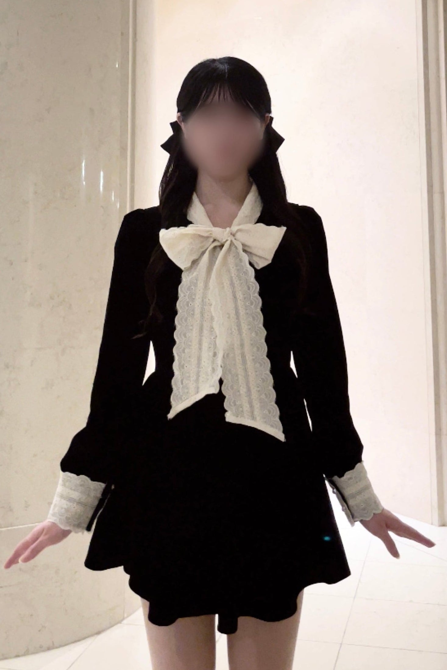 ロマンティックレースリボンワンピース KR13562