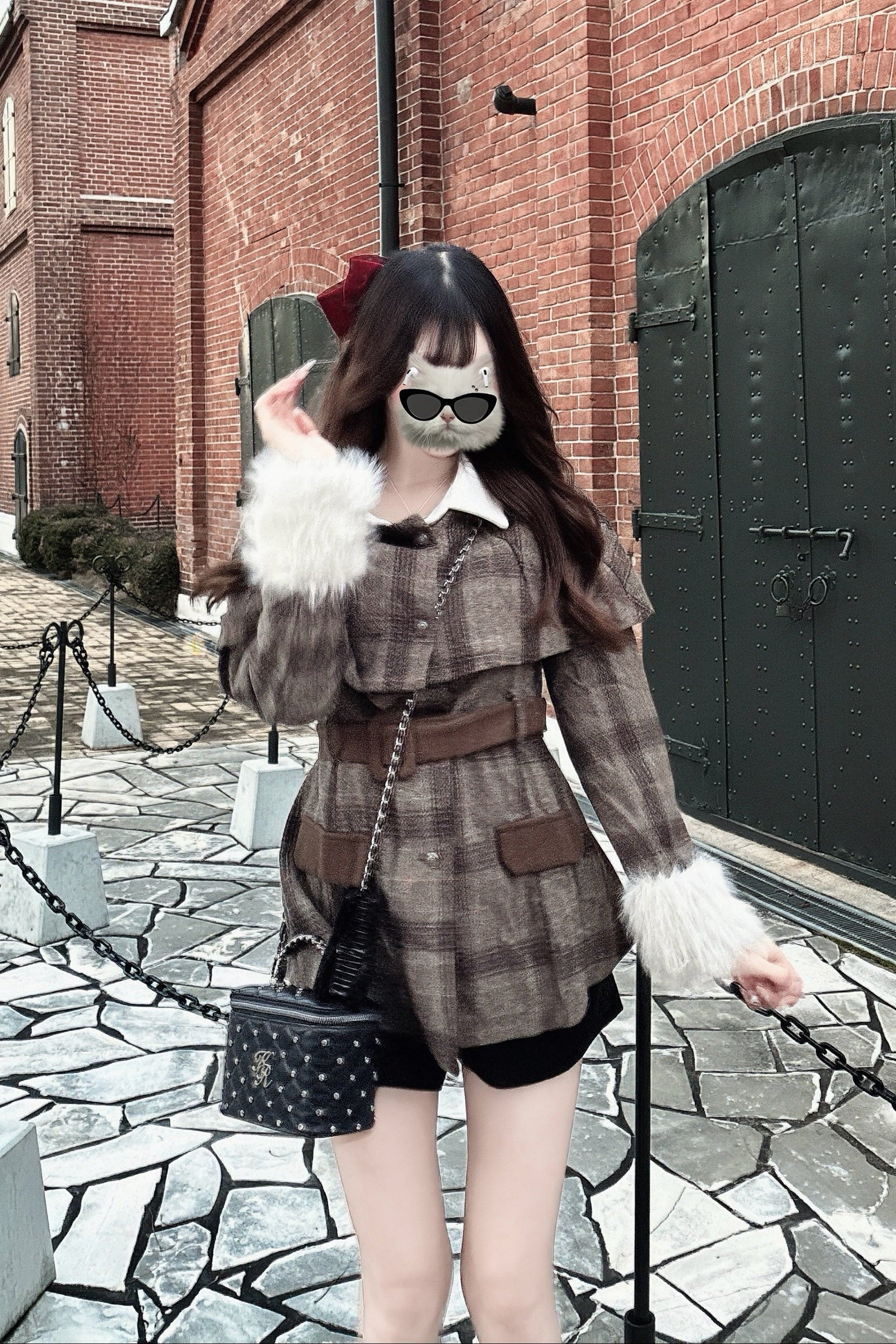 チェックケープライクコート KR30422