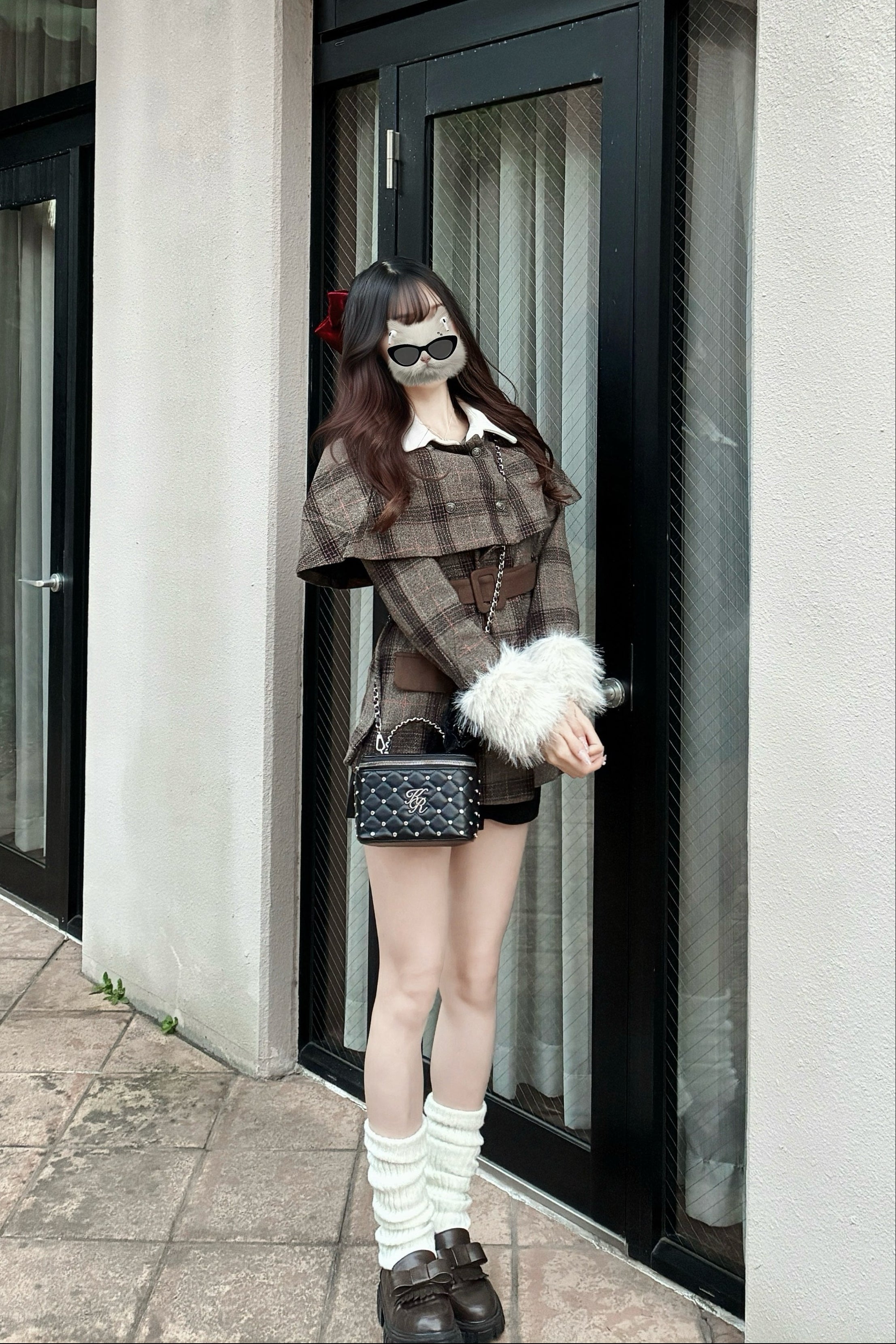 チェックケープライクコート KR30422