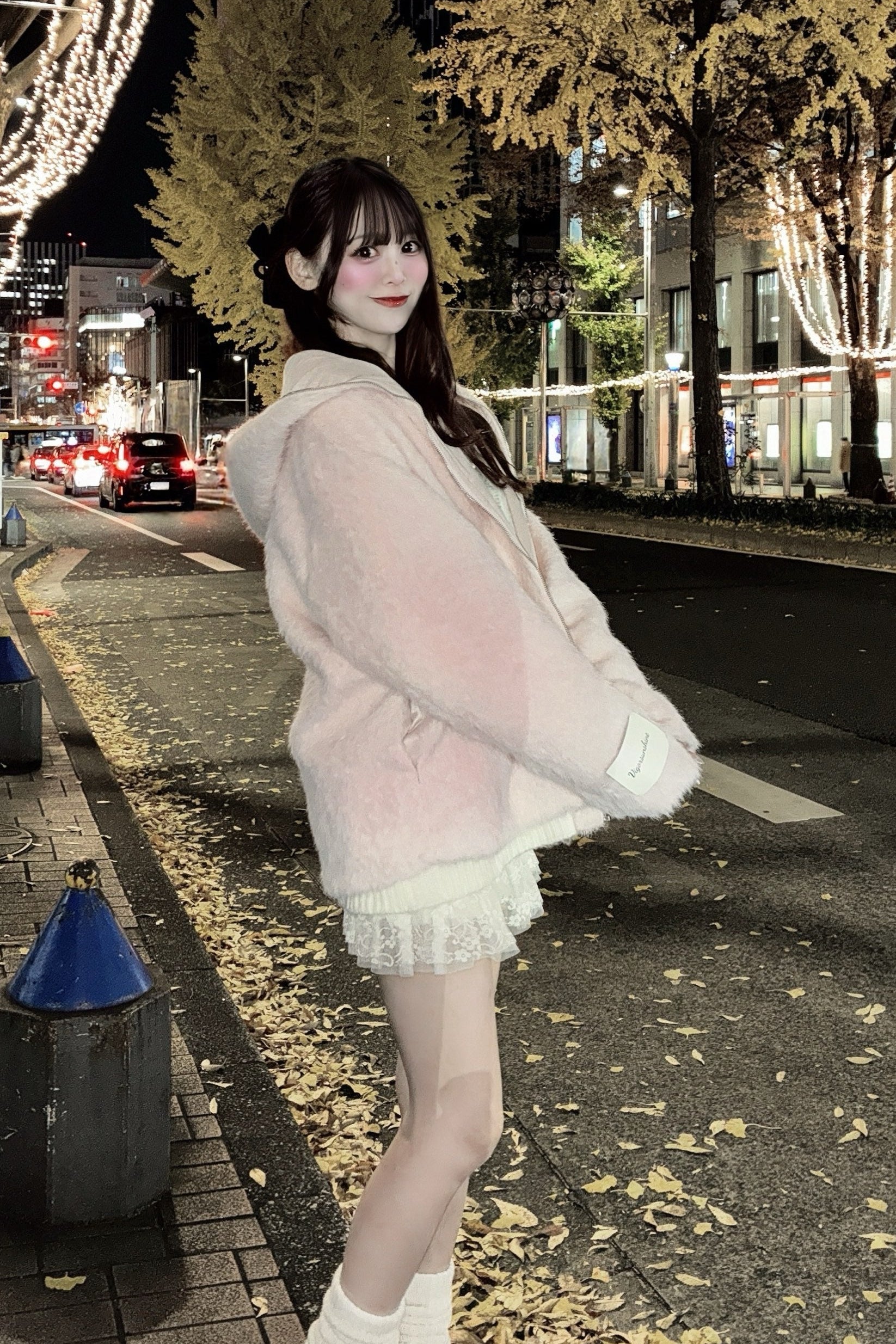 フードシャギーニットパーカー KR13769