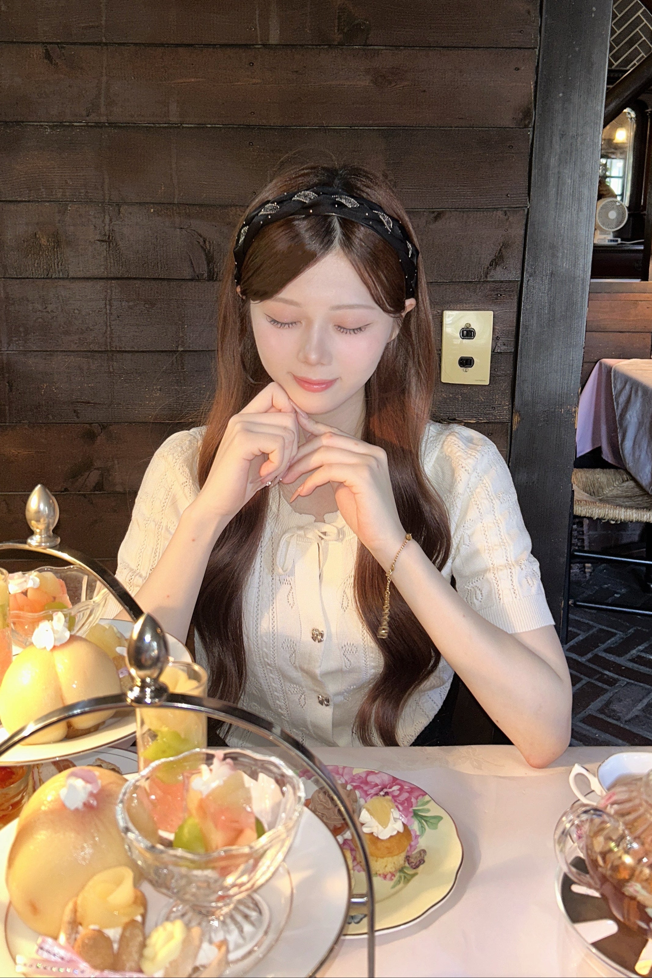 リボンモチーフデザインニット KR15234