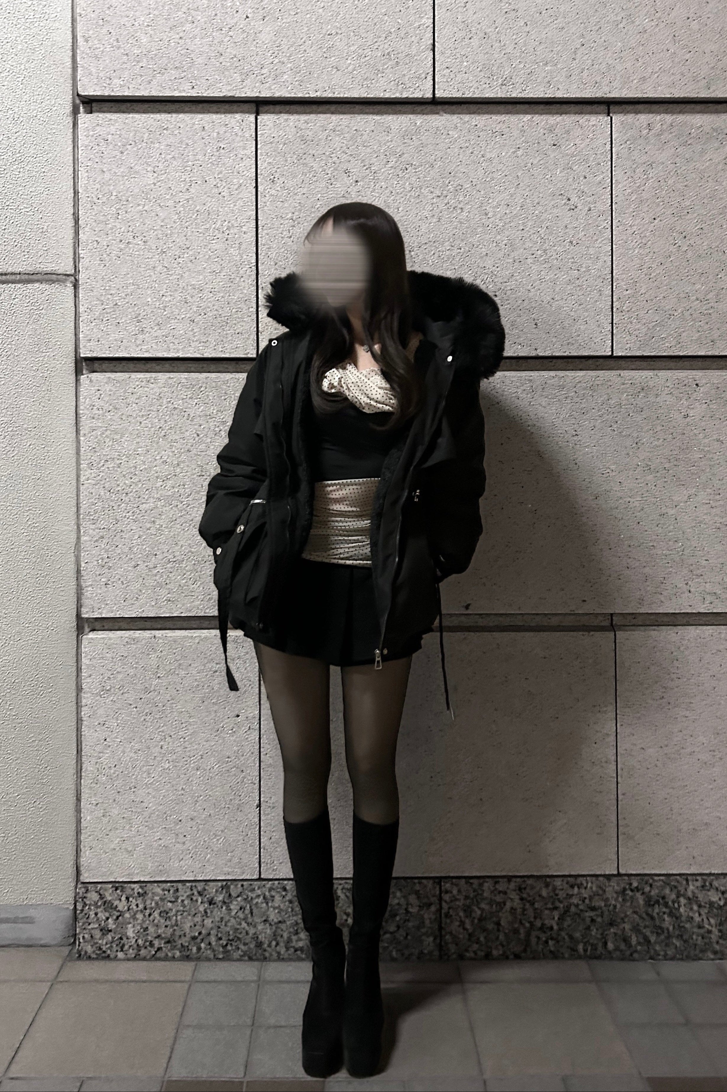 フードファーデザインジップブルゾン KR30373