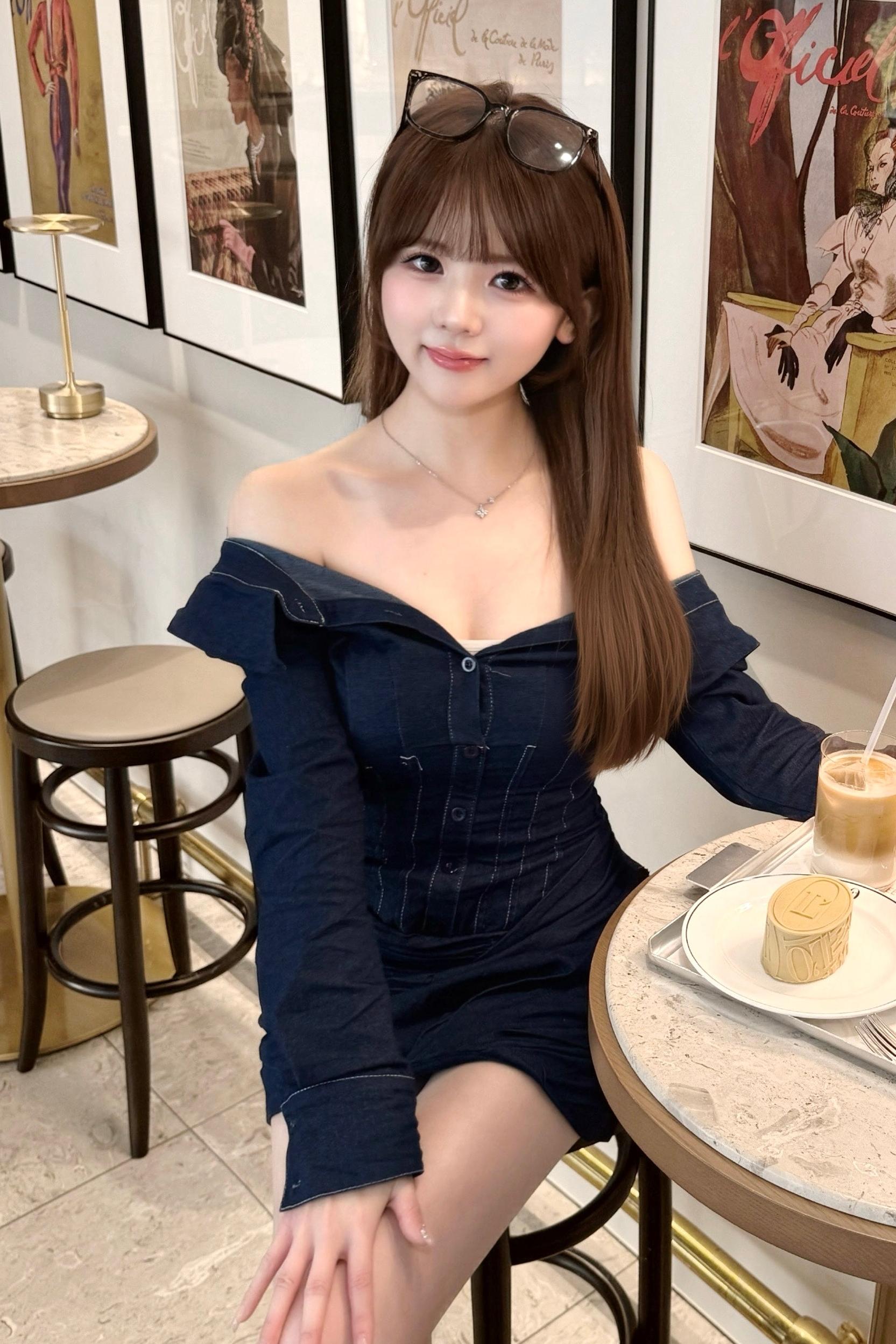 デニムオフショルワンピース KR13554