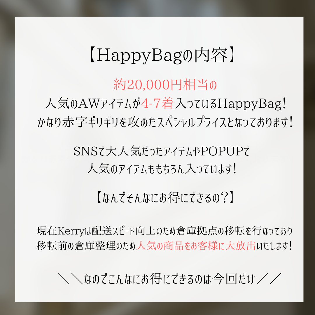 再販売!AW HAPPY BAG🤍