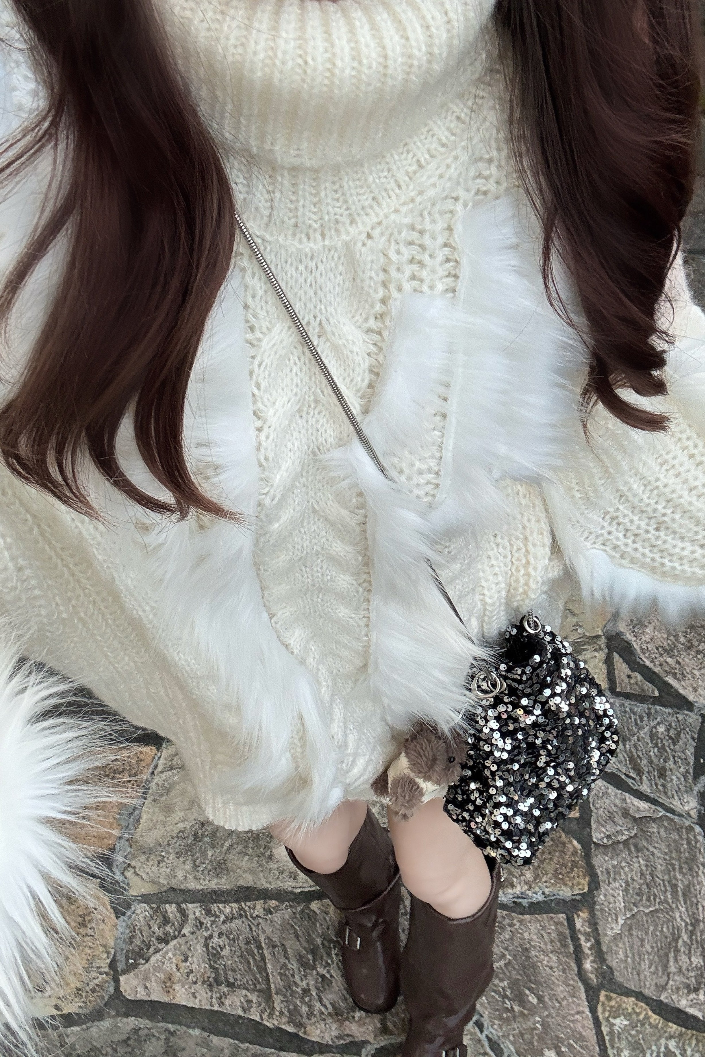 ハイネックファーニット KR13335