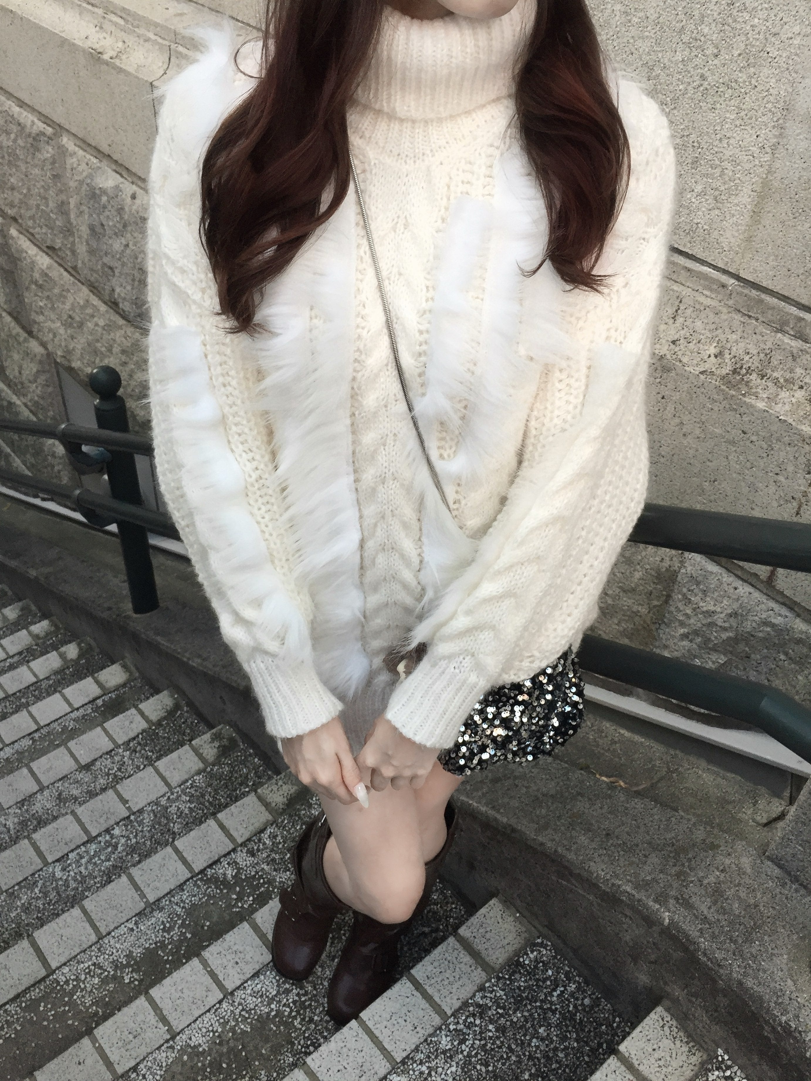 ハイネックファーニット KR13335