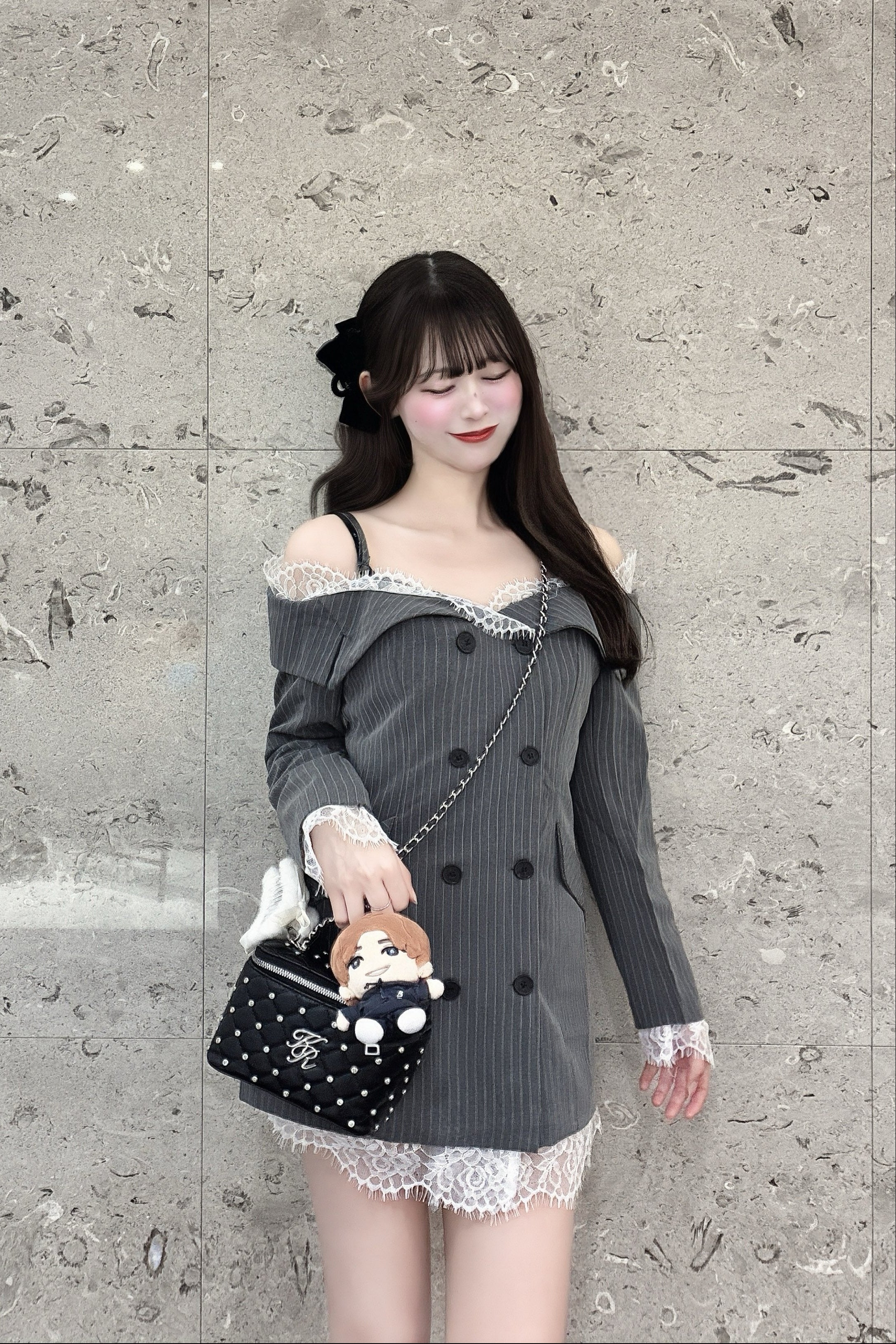 ダブルボタンレースジャケットワンピース KR14123