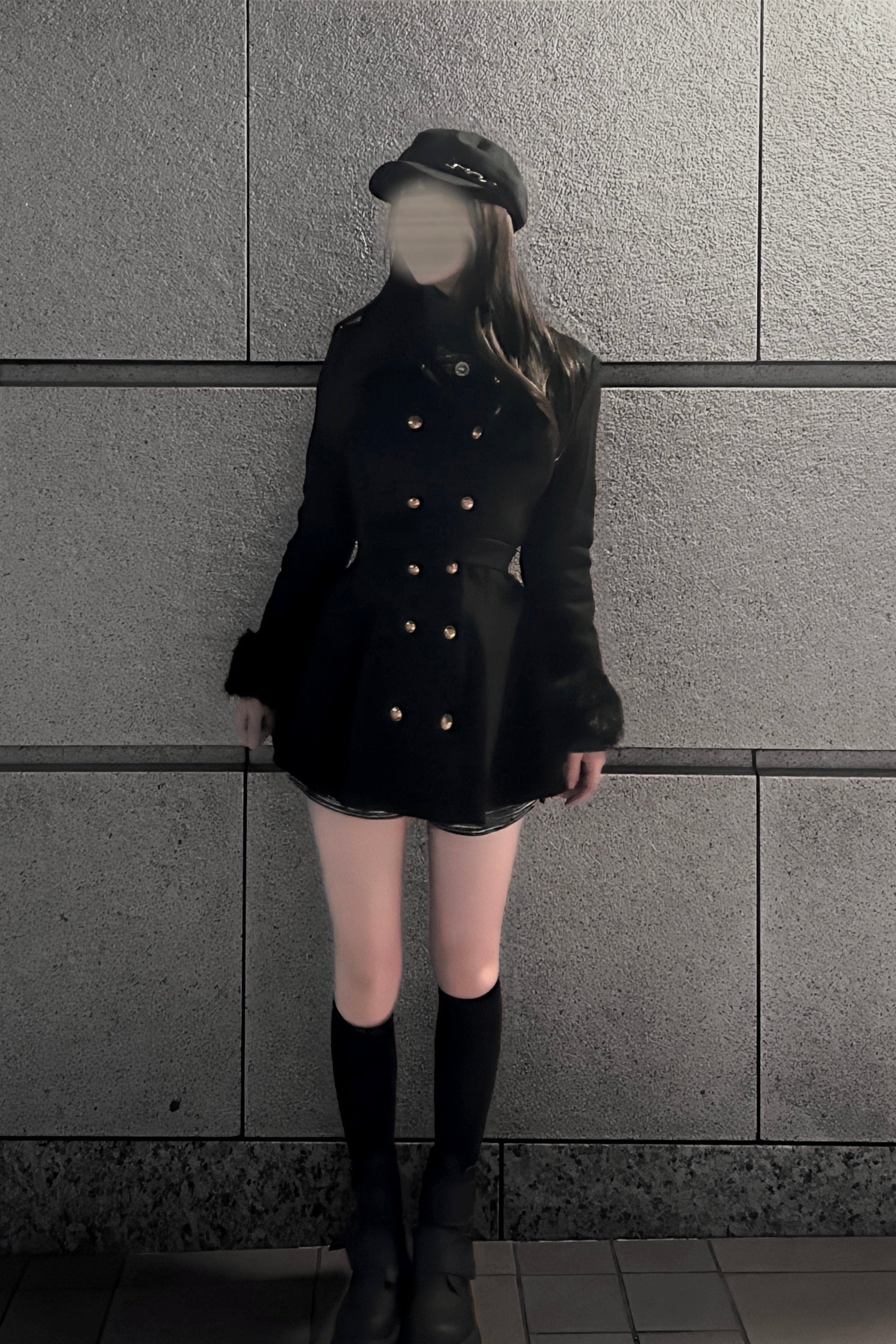 フロントボタンフレアコート KR30207