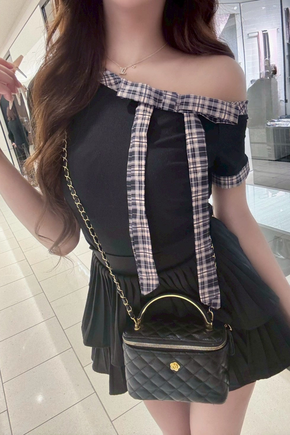 ワンショルダーチェックシャツ KR11787