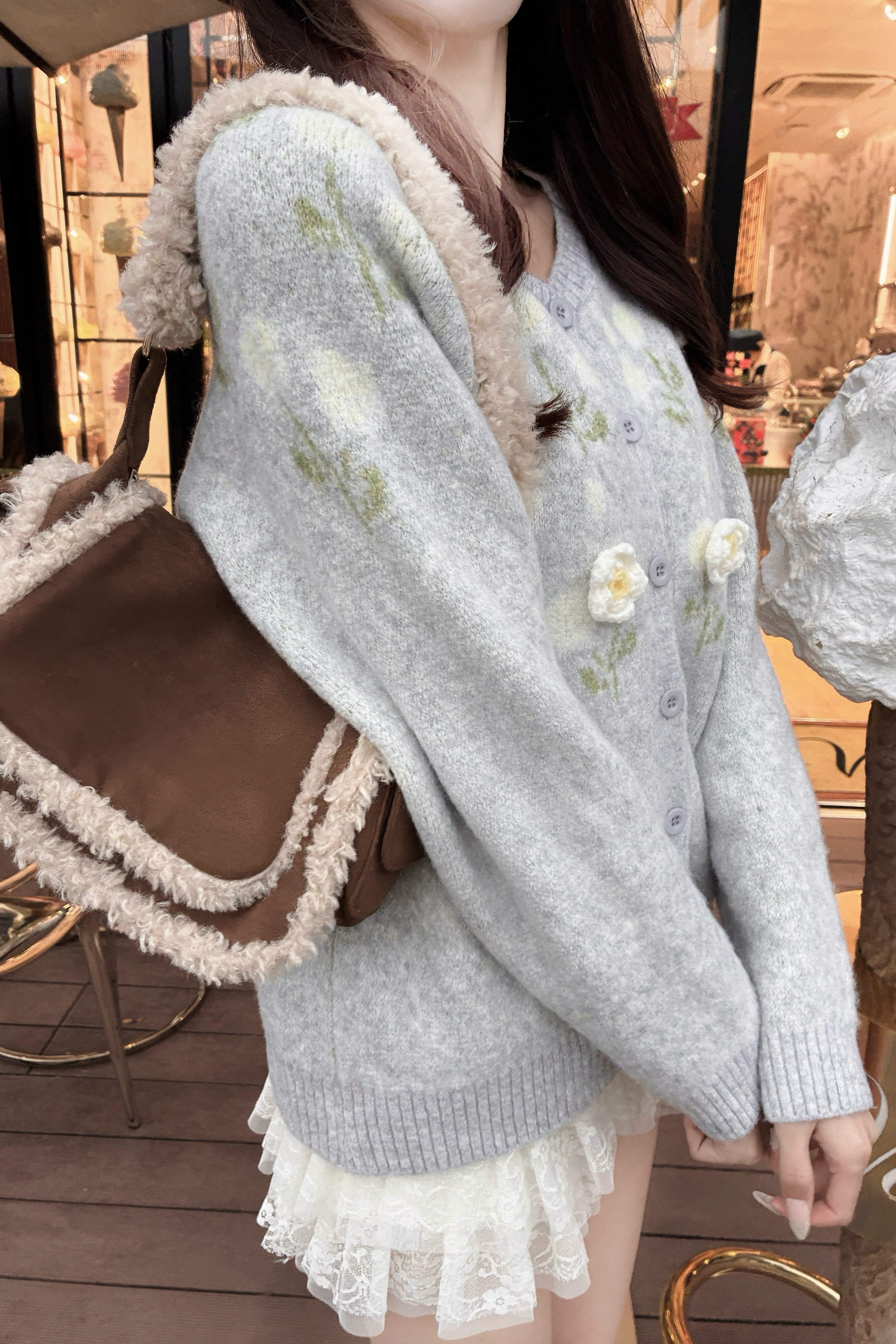 フラワーニットカーディガン KR13583