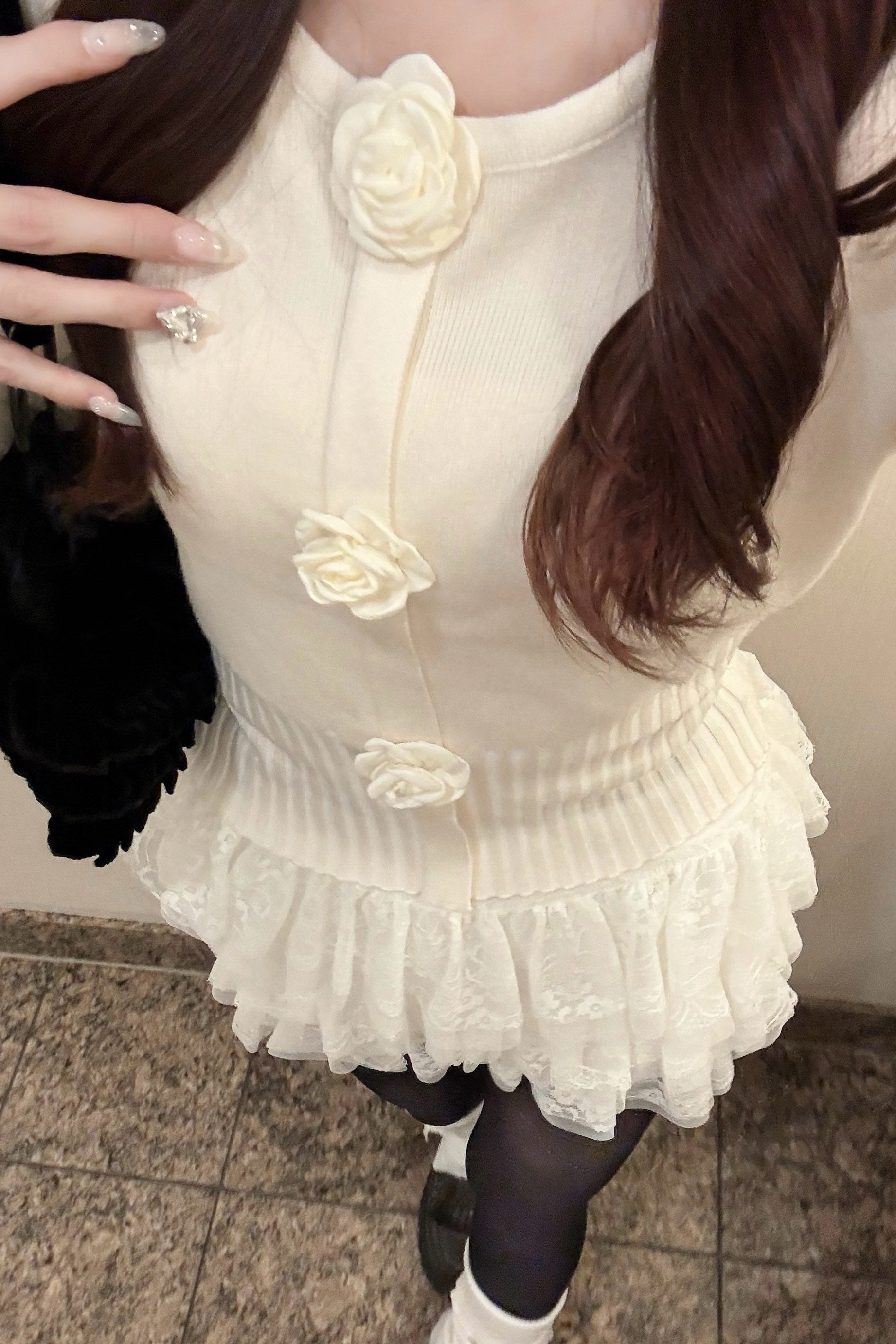 ローズモチーフニットKR13587