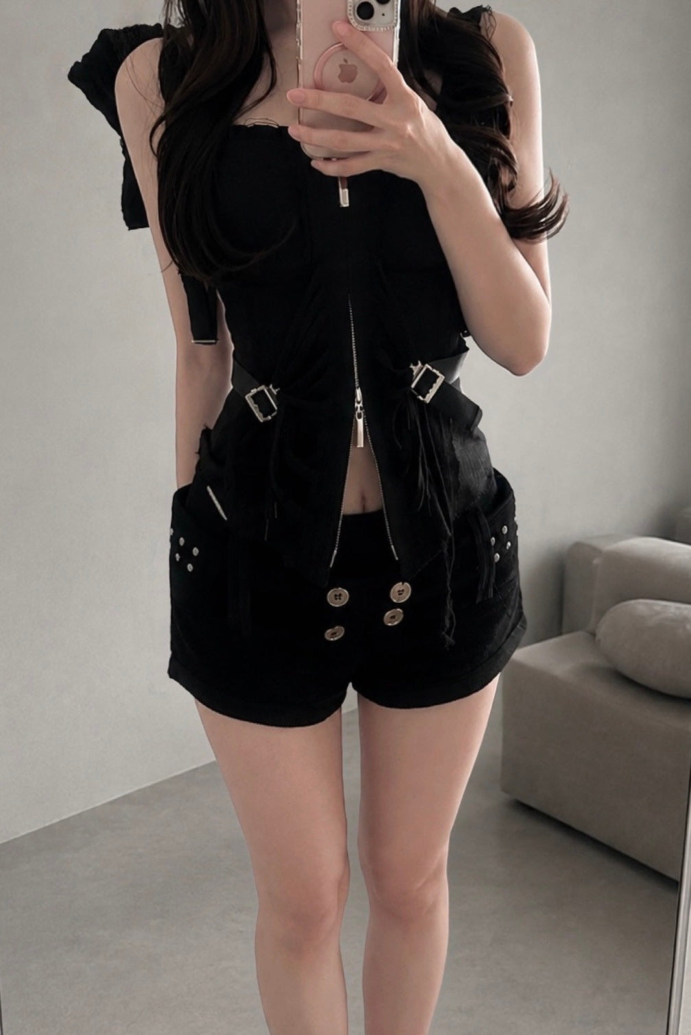 コーデュロイワイドベルトショートパンツ KR15404
