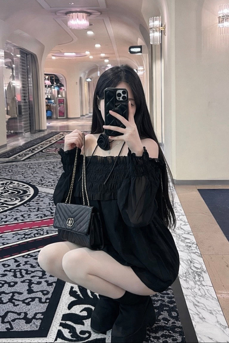 オフショルダーフリルブラウス KR14175