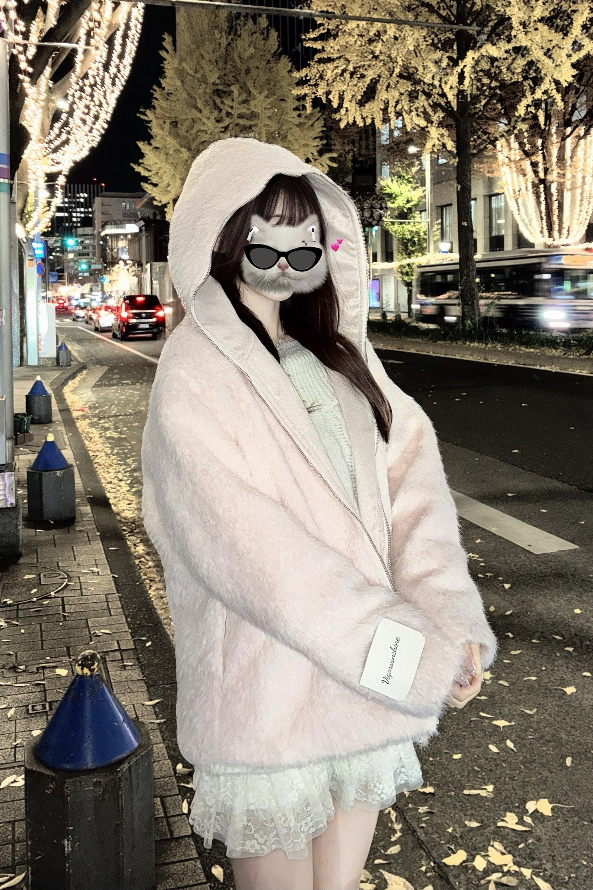 フードシャギーニットパーカー KR13769