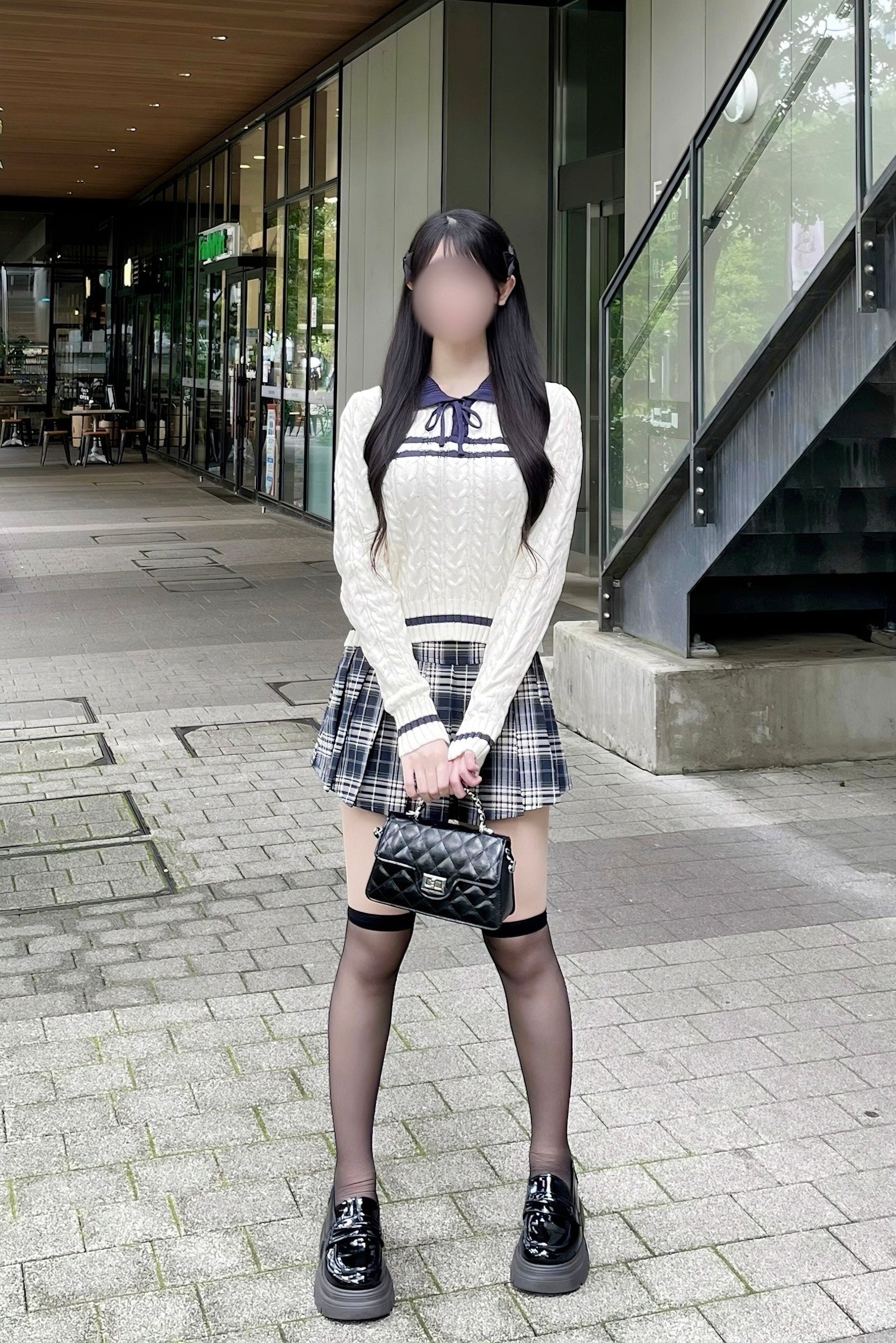 セーラーカラーフロントケーブルニット KR15834