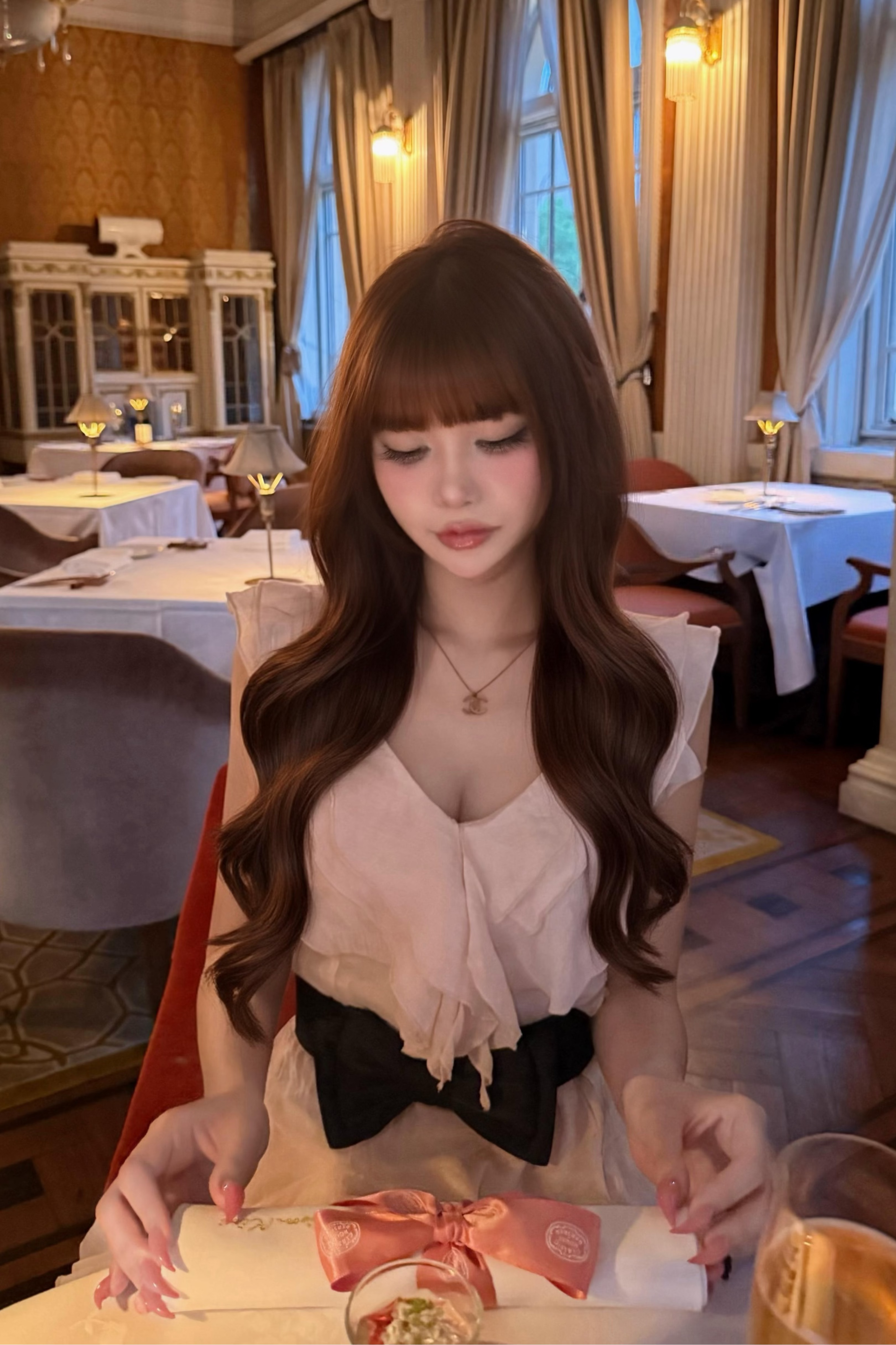 シフォンフリルレイヤードワンピース KR14936