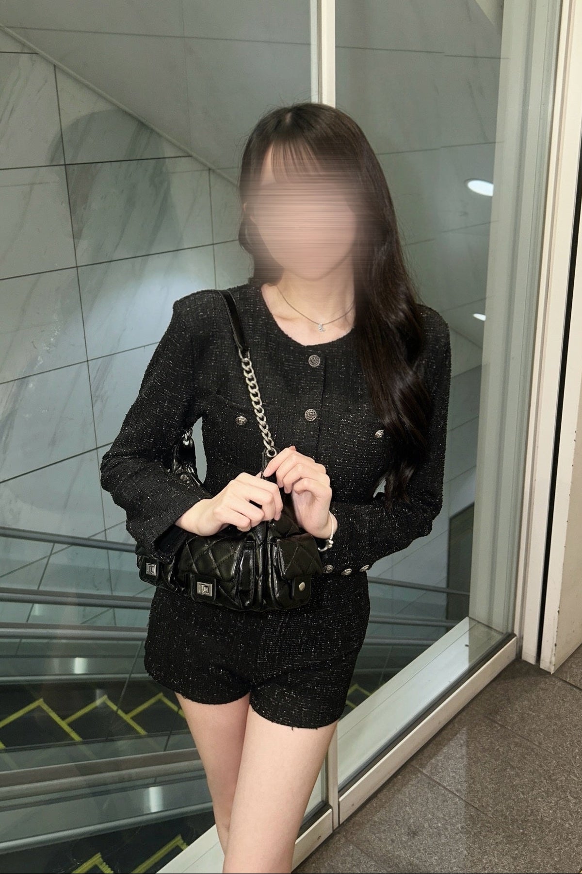 ツイードフロントボタンオールインワン KR16038