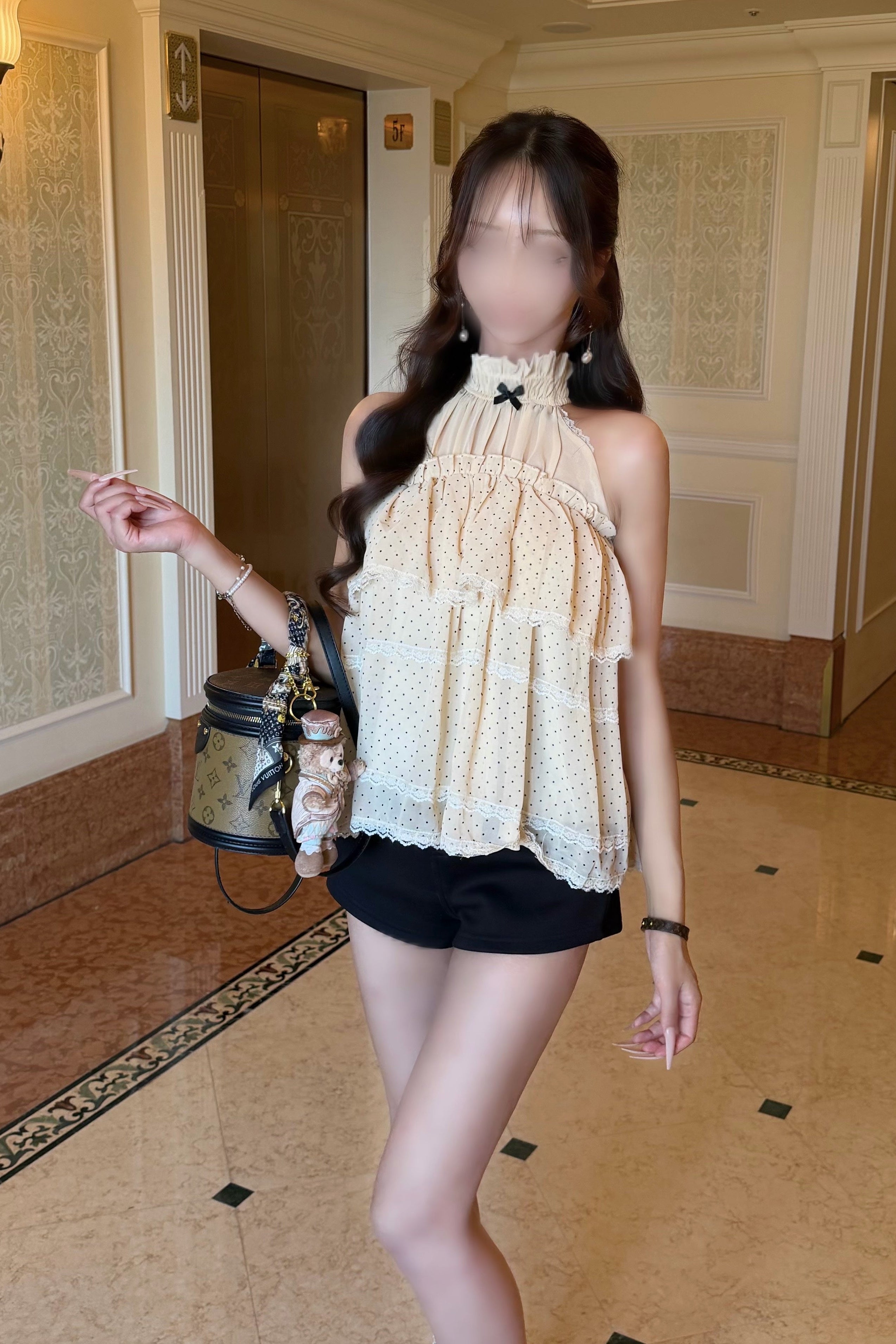ドットレースティアードシャツ KR15709