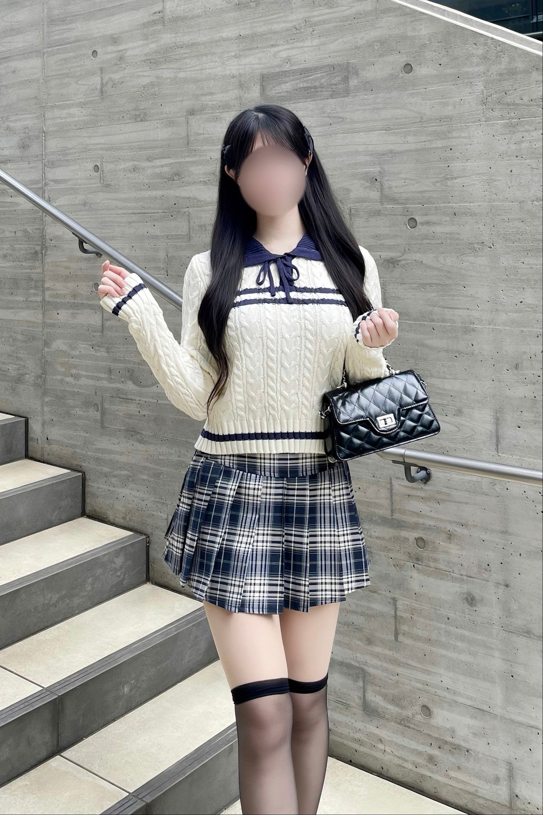 セーラーカラーフロントケーブルニット KR15834