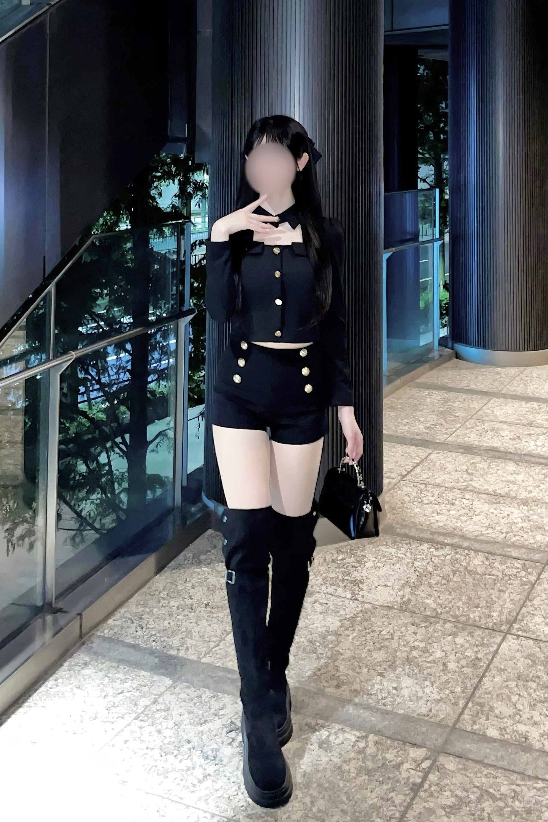 ハイウエストダブルボタンショートパンツ KR15837