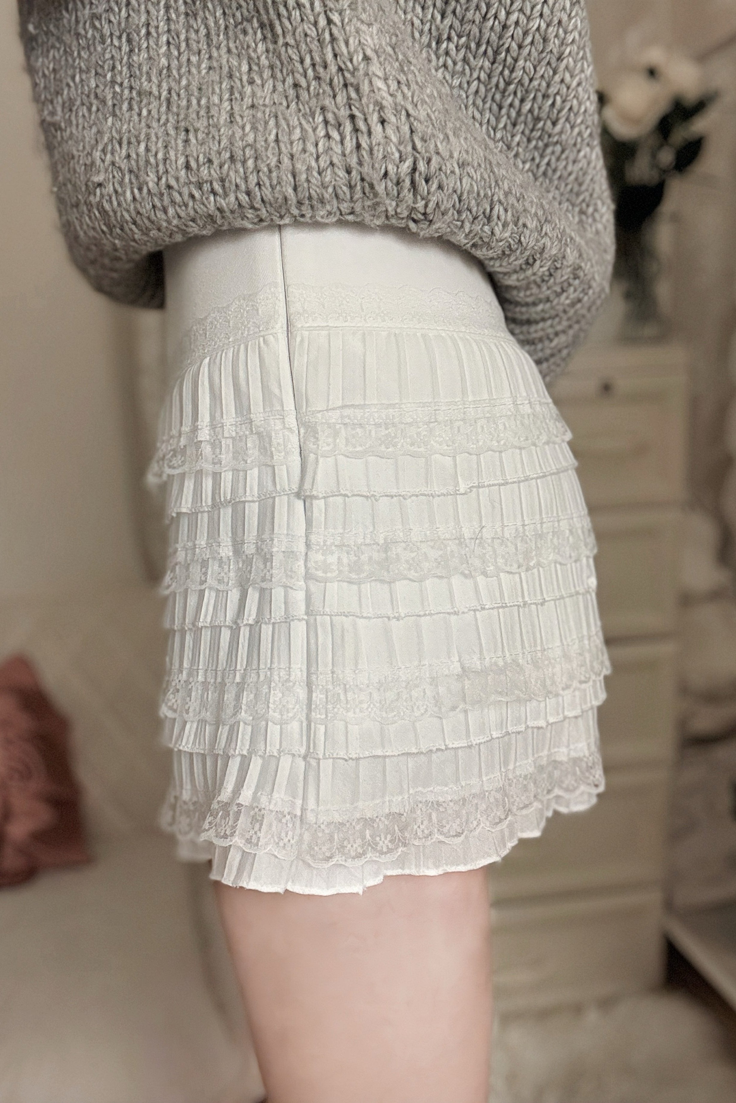 レースティアードミニスカート KR13873