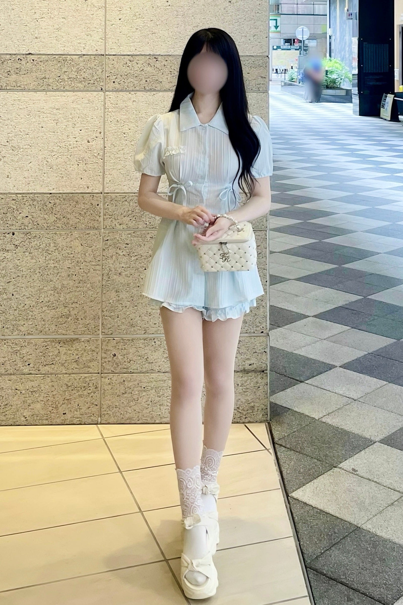 サイドリボンパフスリーブワンピ KR15777