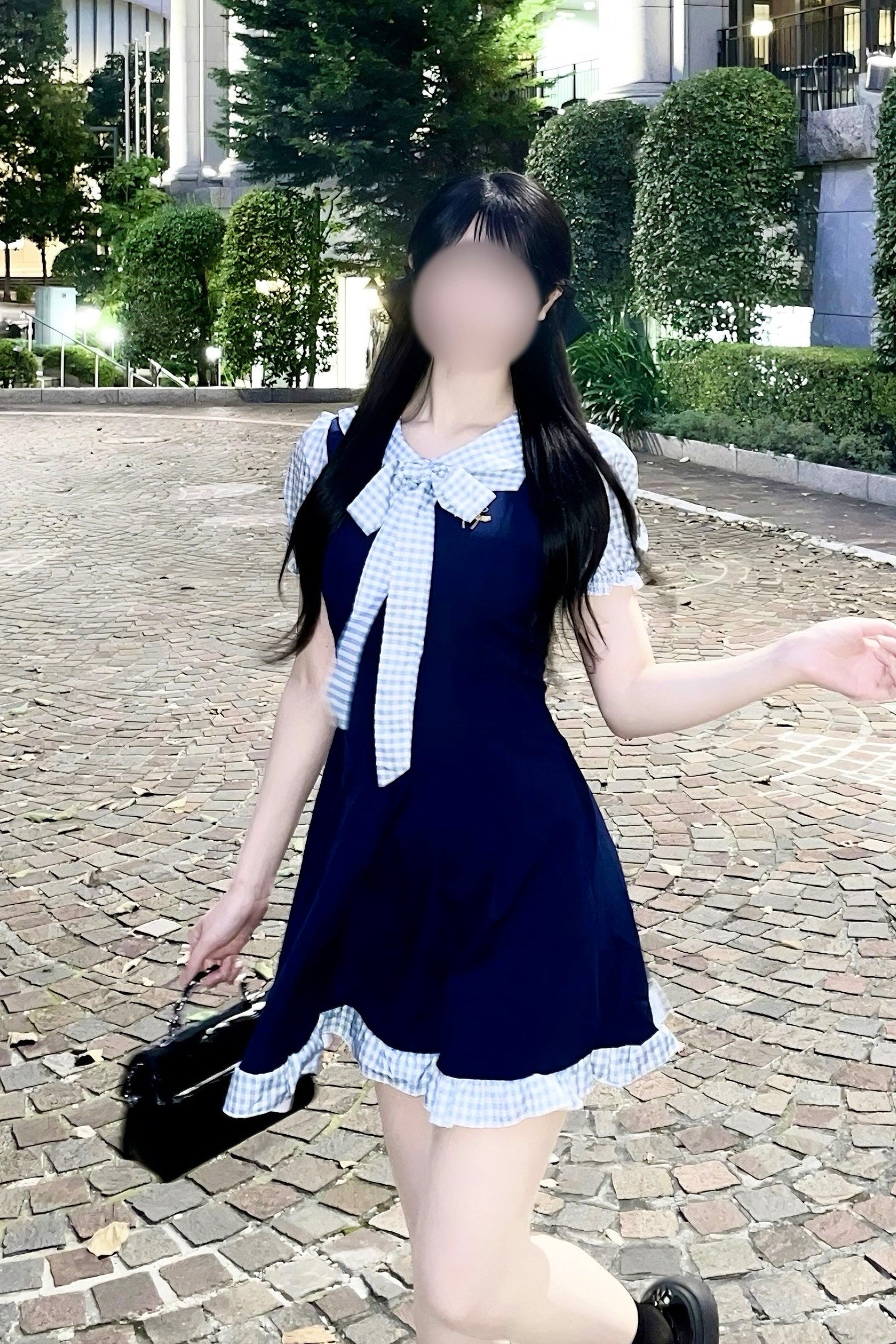 チェックリボンワンピース KR15769