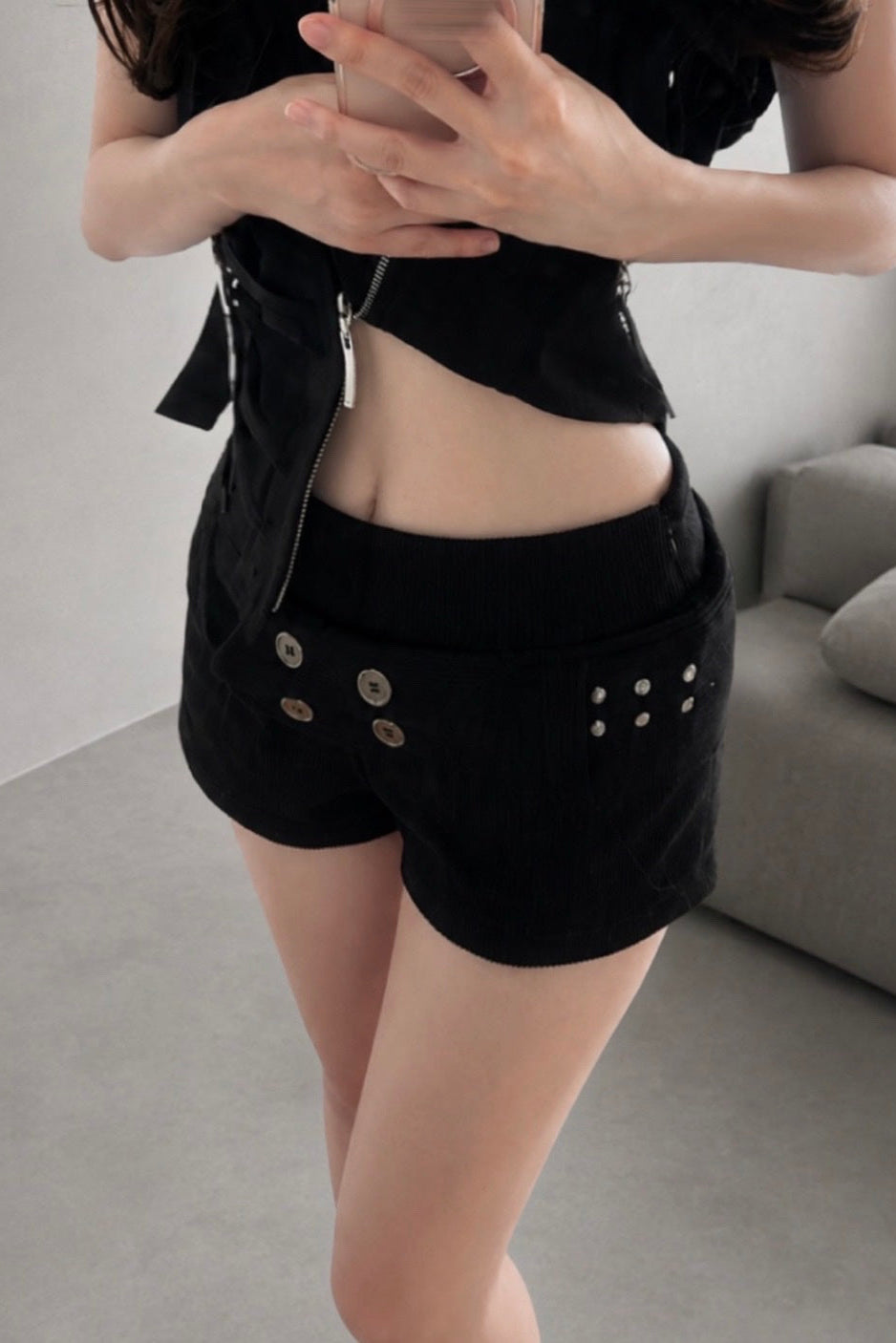 コーデュロイワイドベルトショートパンツ KR15404