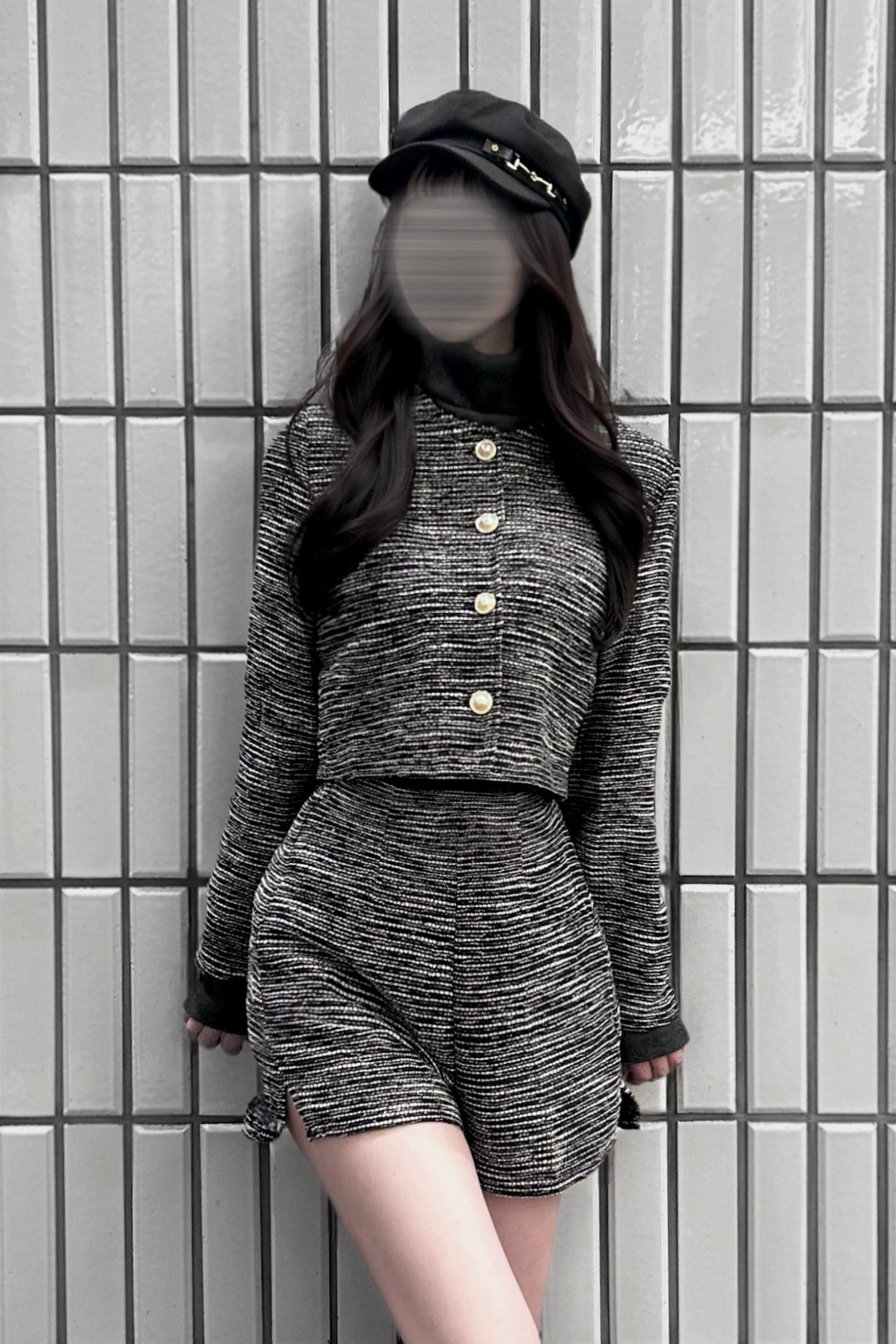 ツイードクロップドセットアップ KR30208