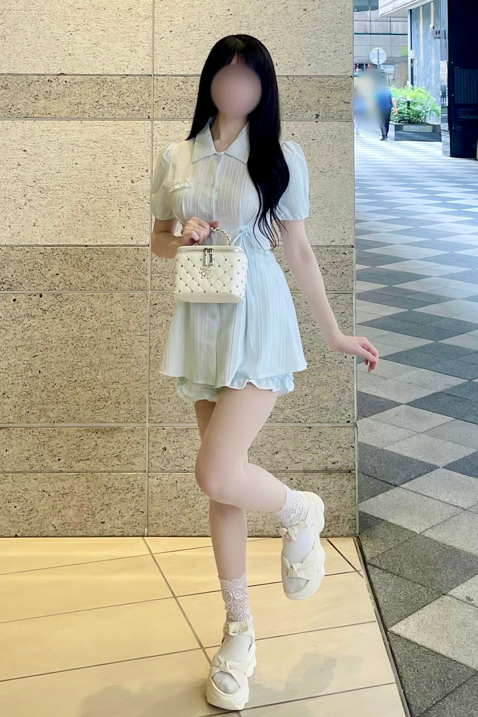 サイドリボンパフスリーブワンピ KR15777