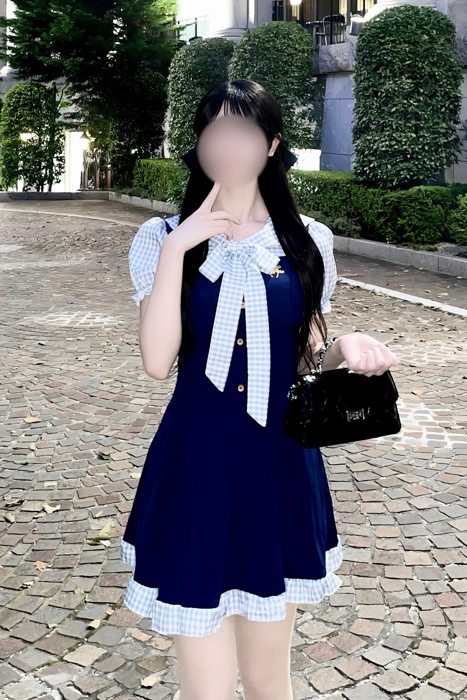 チェックリボンワンピース KR15769
