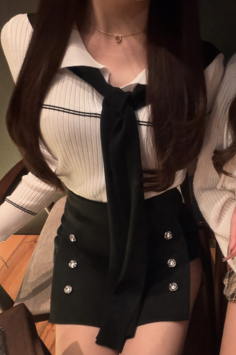 ダブルボタンサイドスリットミニスカート KR14088