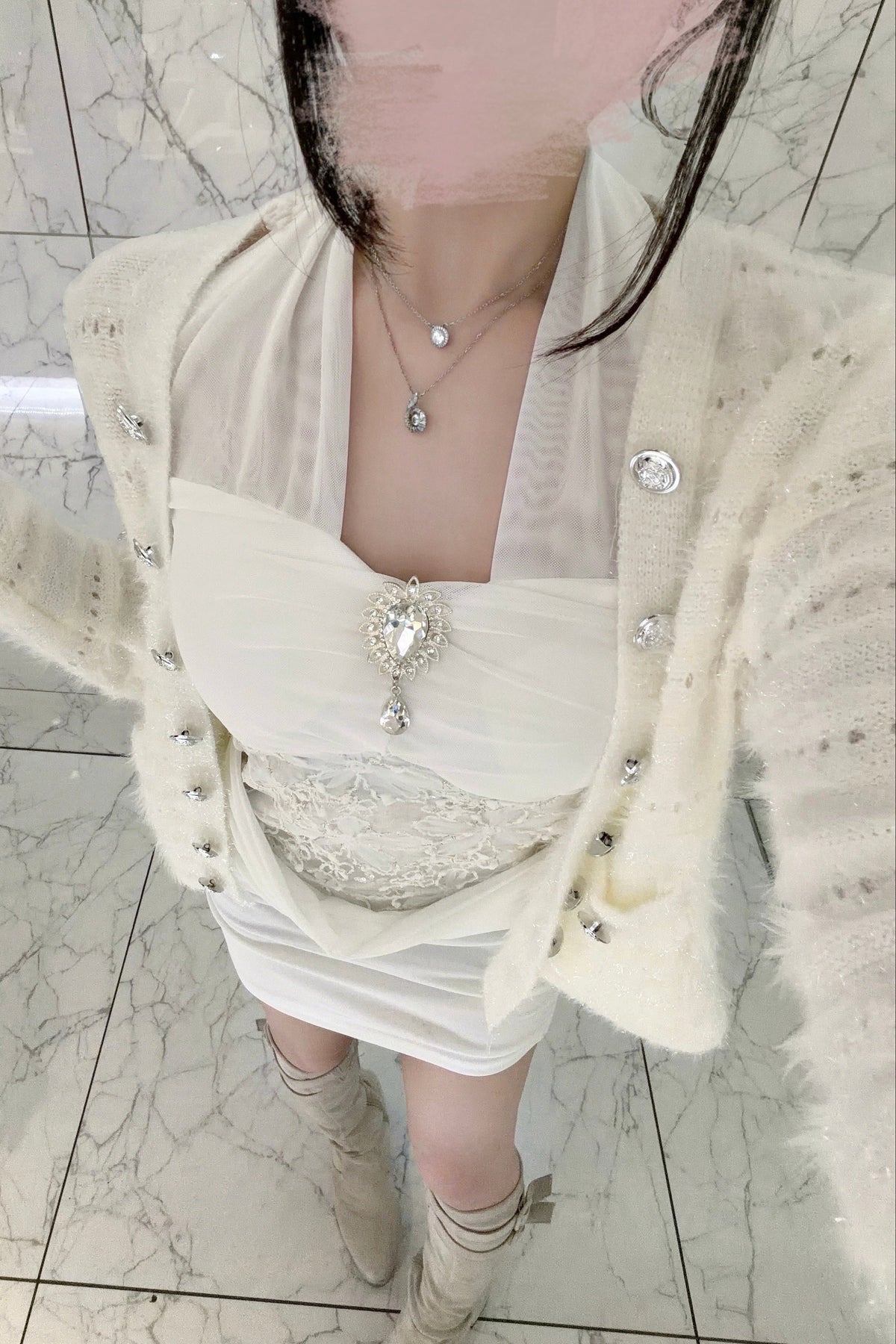 シャギーグリッターカーディガン KR15985