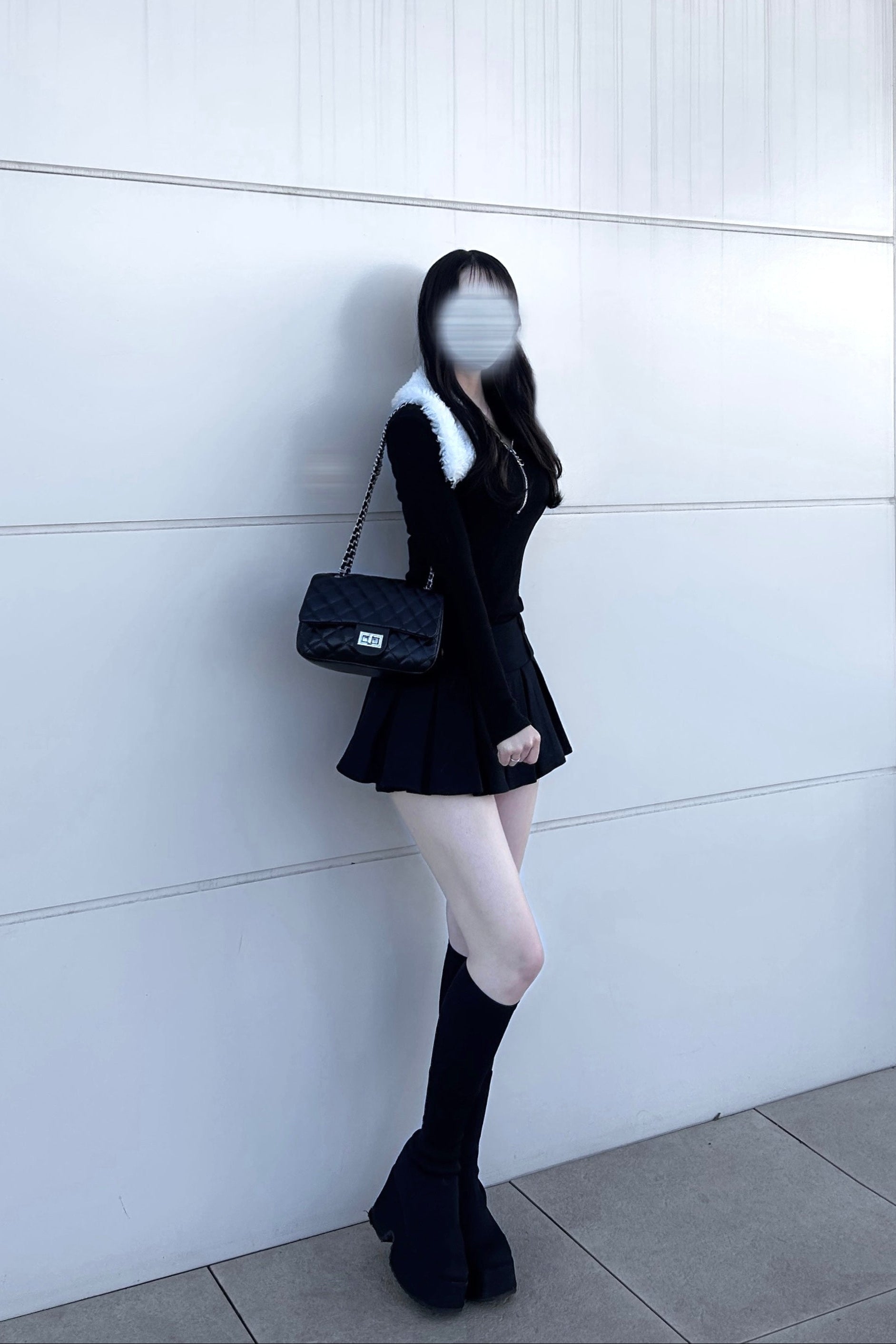 ボアデザインジップニットワンピース KR13865