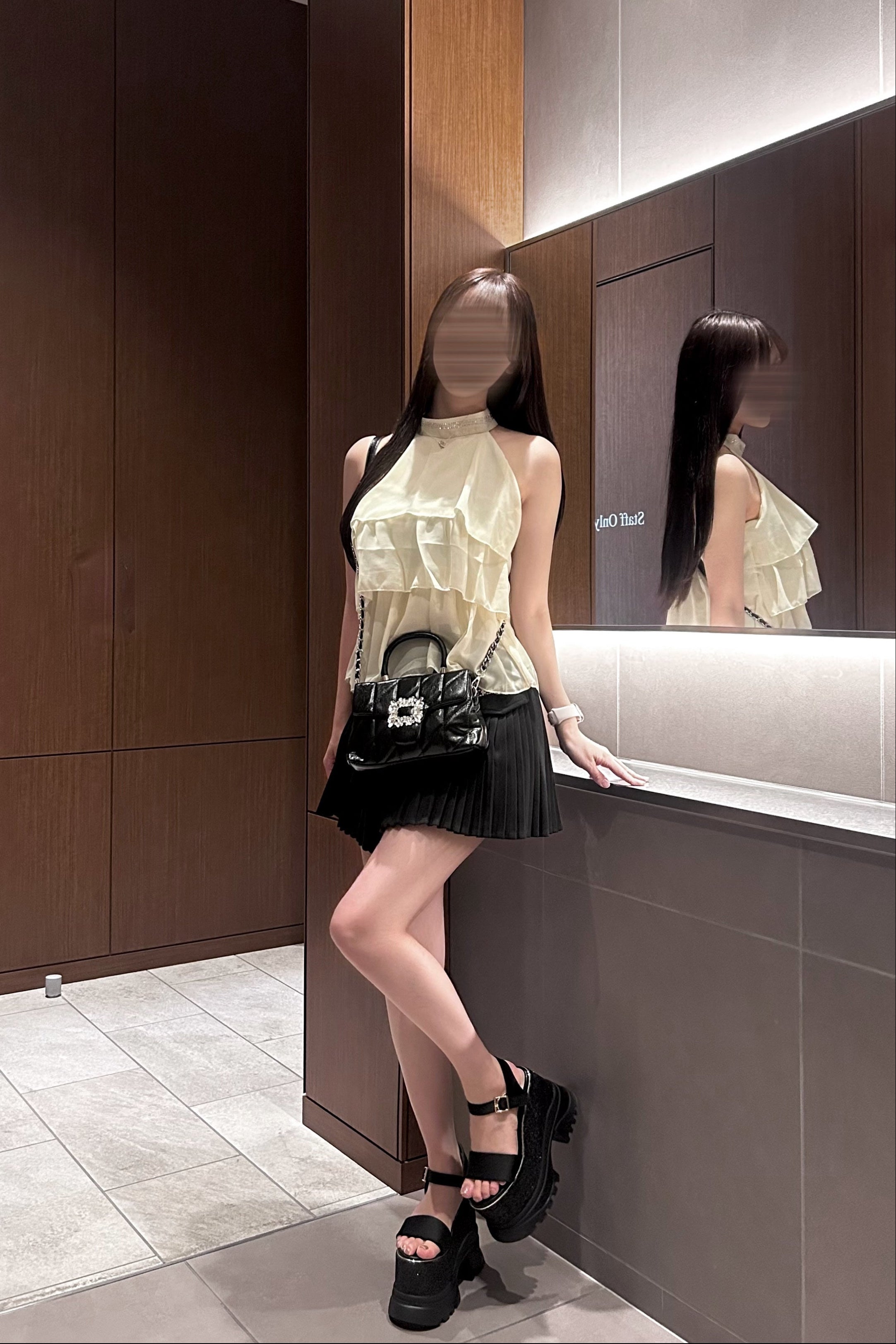 ビジューポケットプリーツスカート KR15413