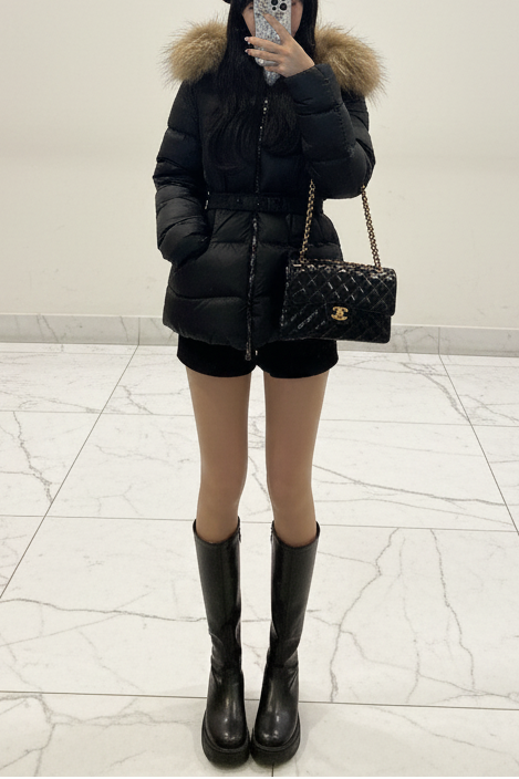 レザーフラットロングブーツ KR12342