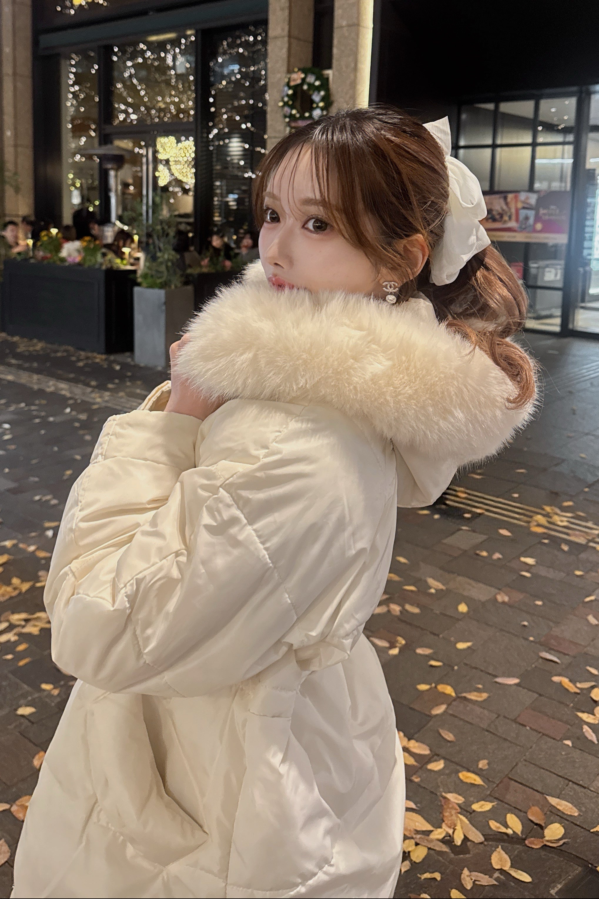 ボリュームファーフードダウンコート KR30199