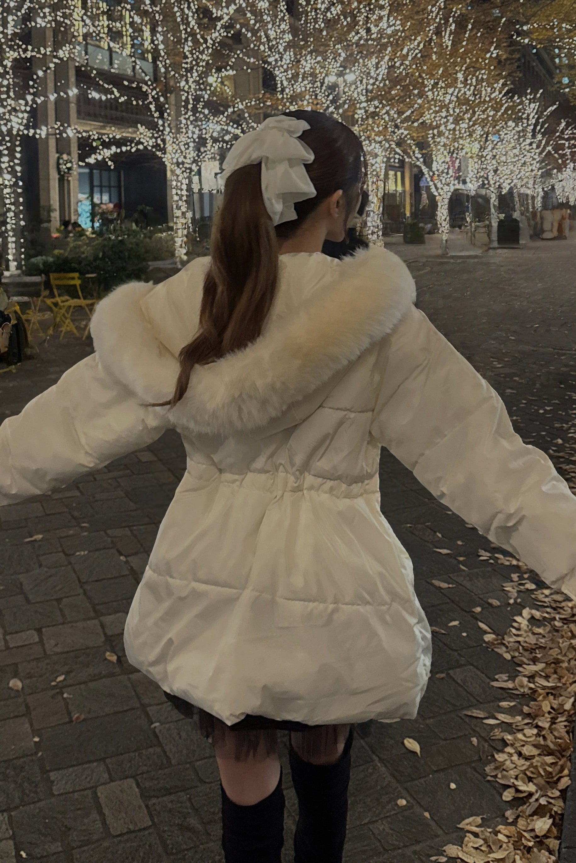 ボリュームファーフードダウンコート KR30199