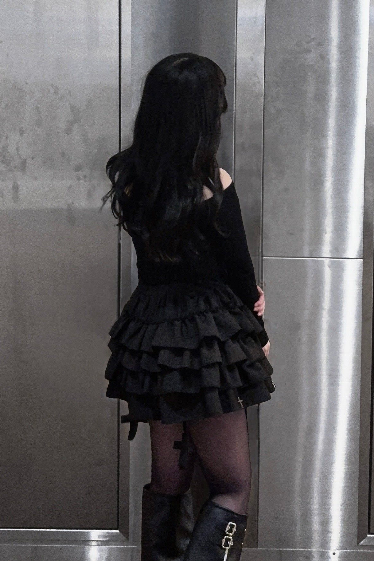 ダーククロスフリルミニスカート [ KR13793