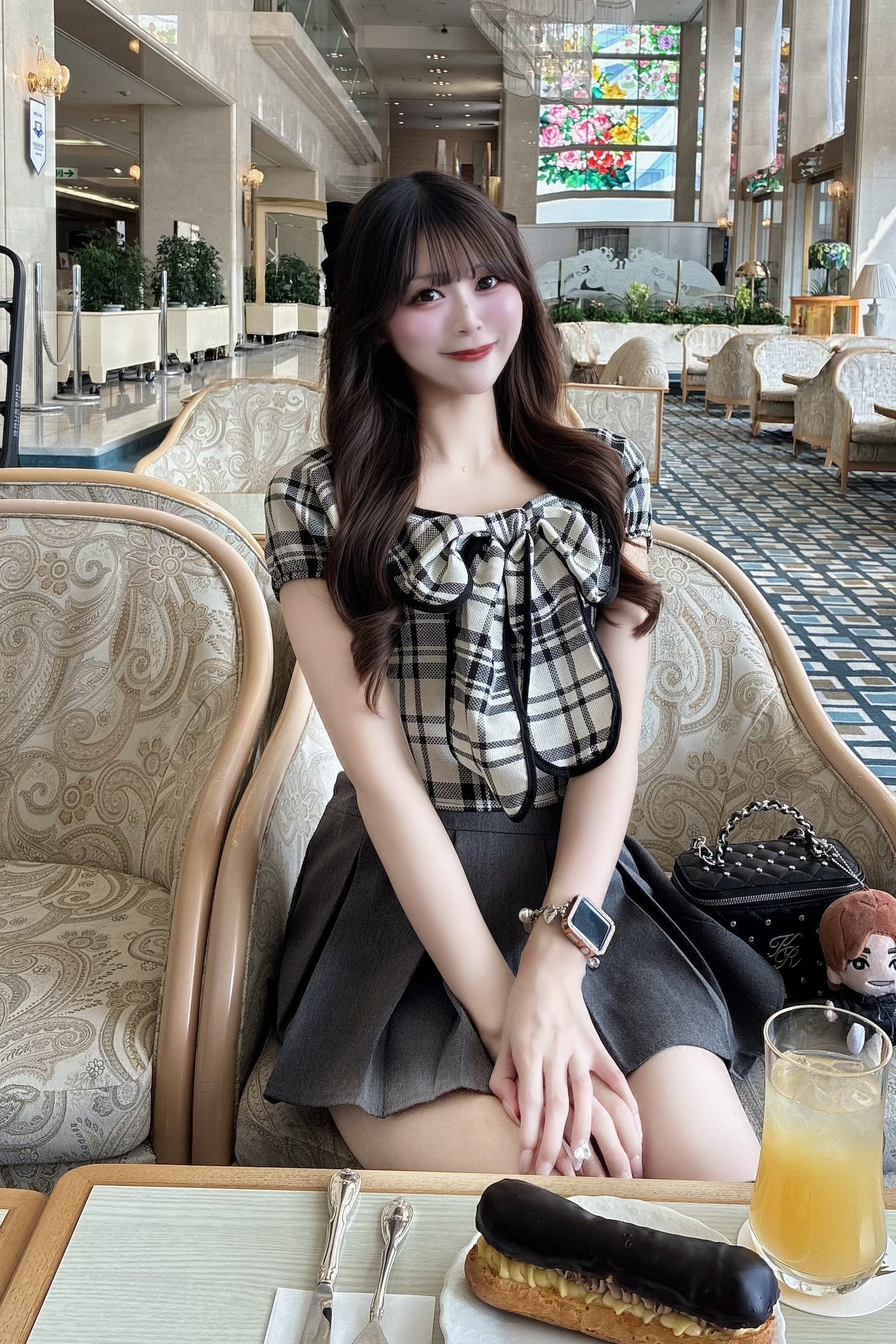 チェックリボントップス KR14492