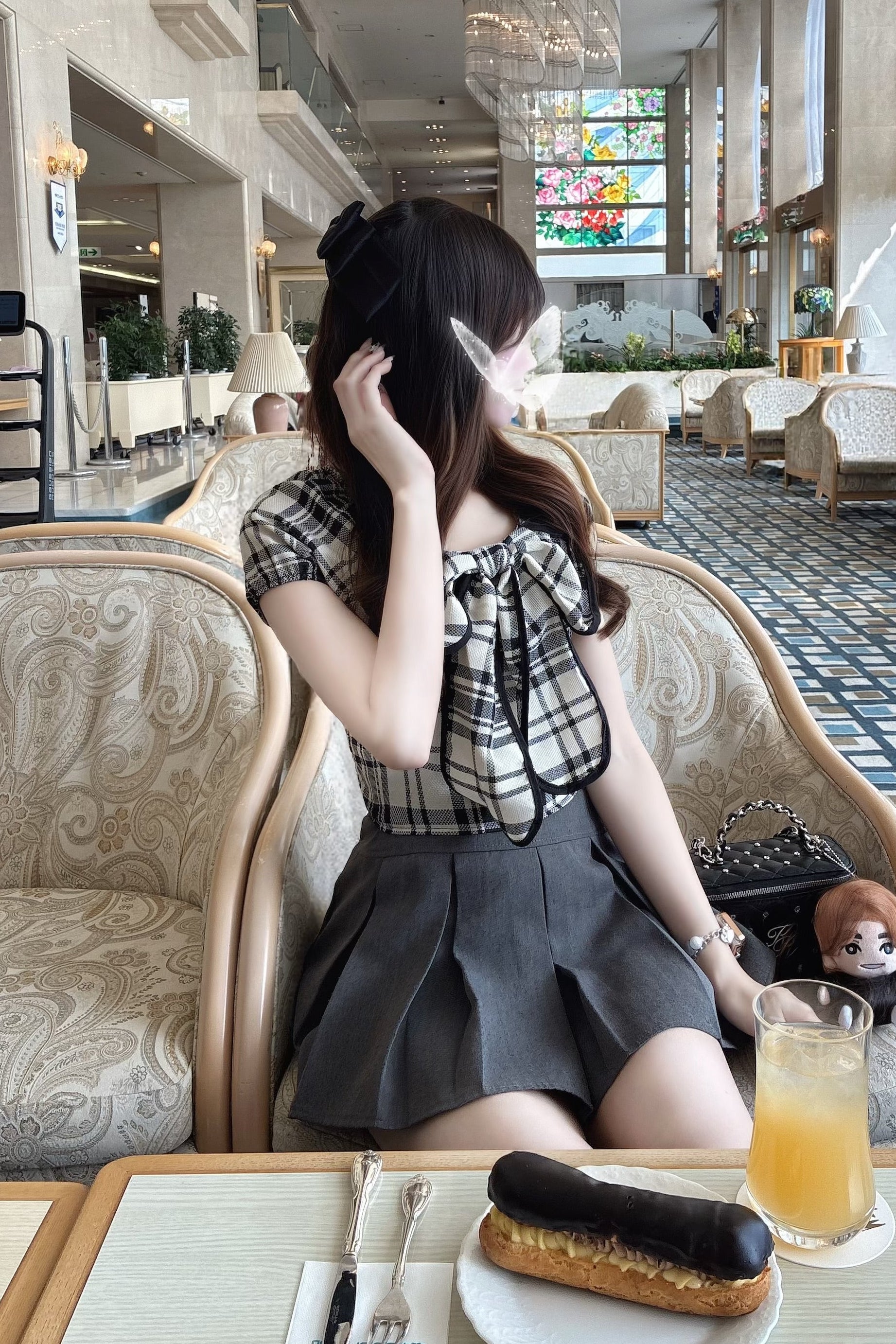 チェックリボントップス KR14492