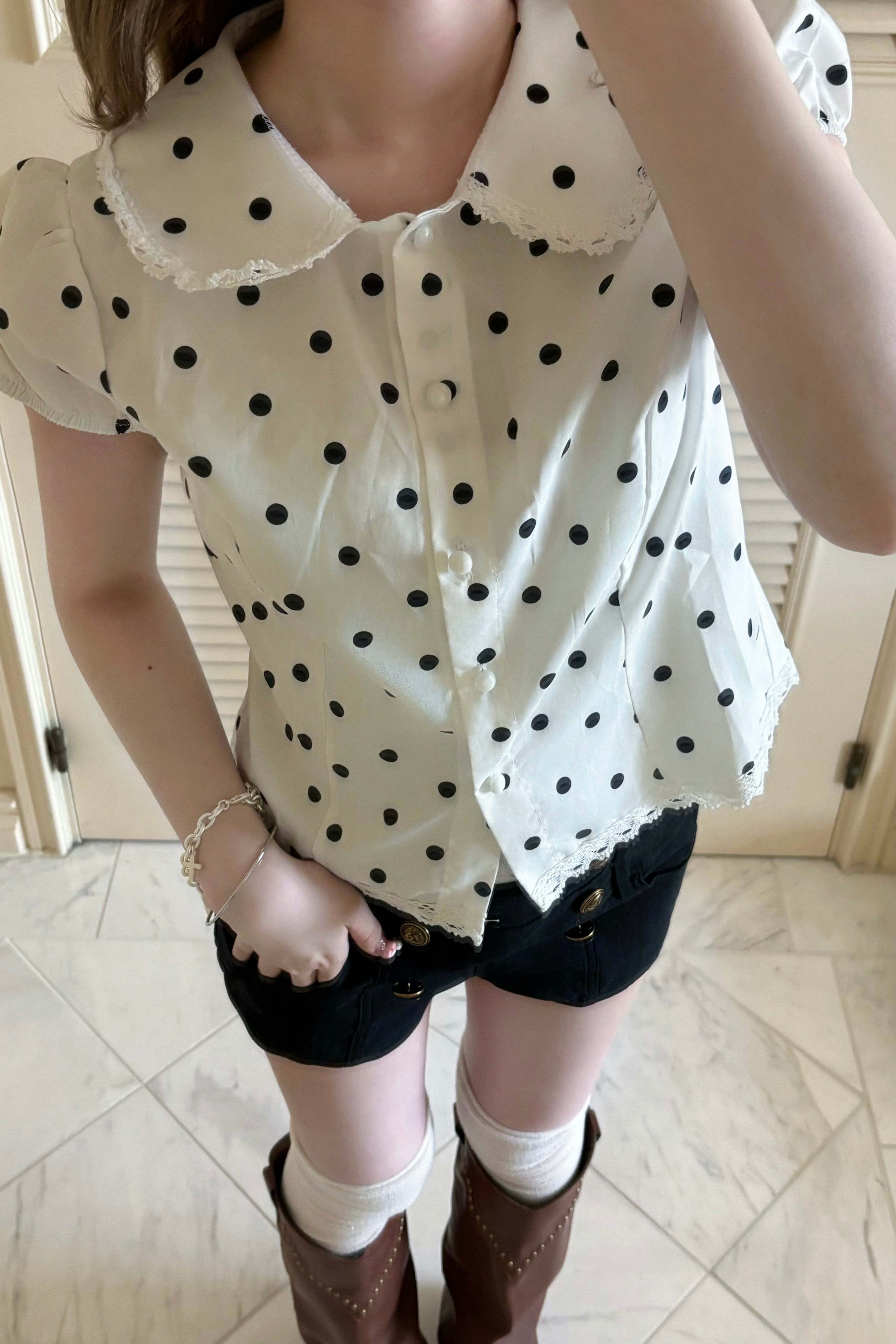 ドットパフデザインシャツ KR14993