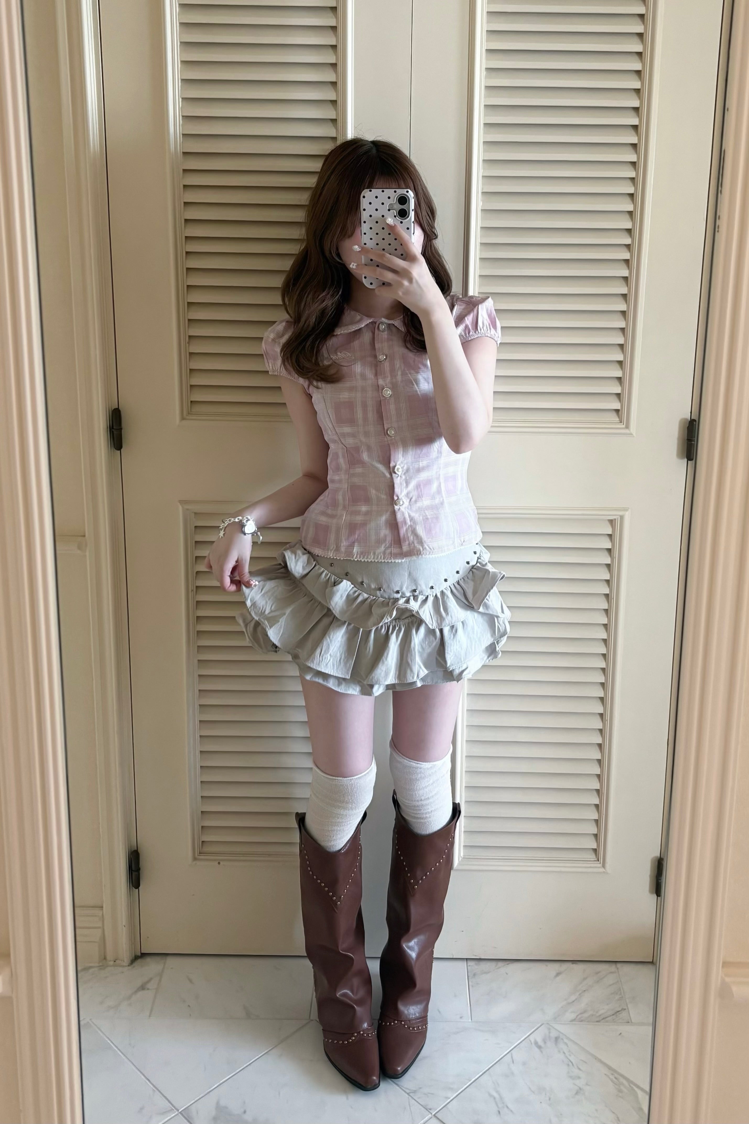ロマンティックチェックブラウス KR14995