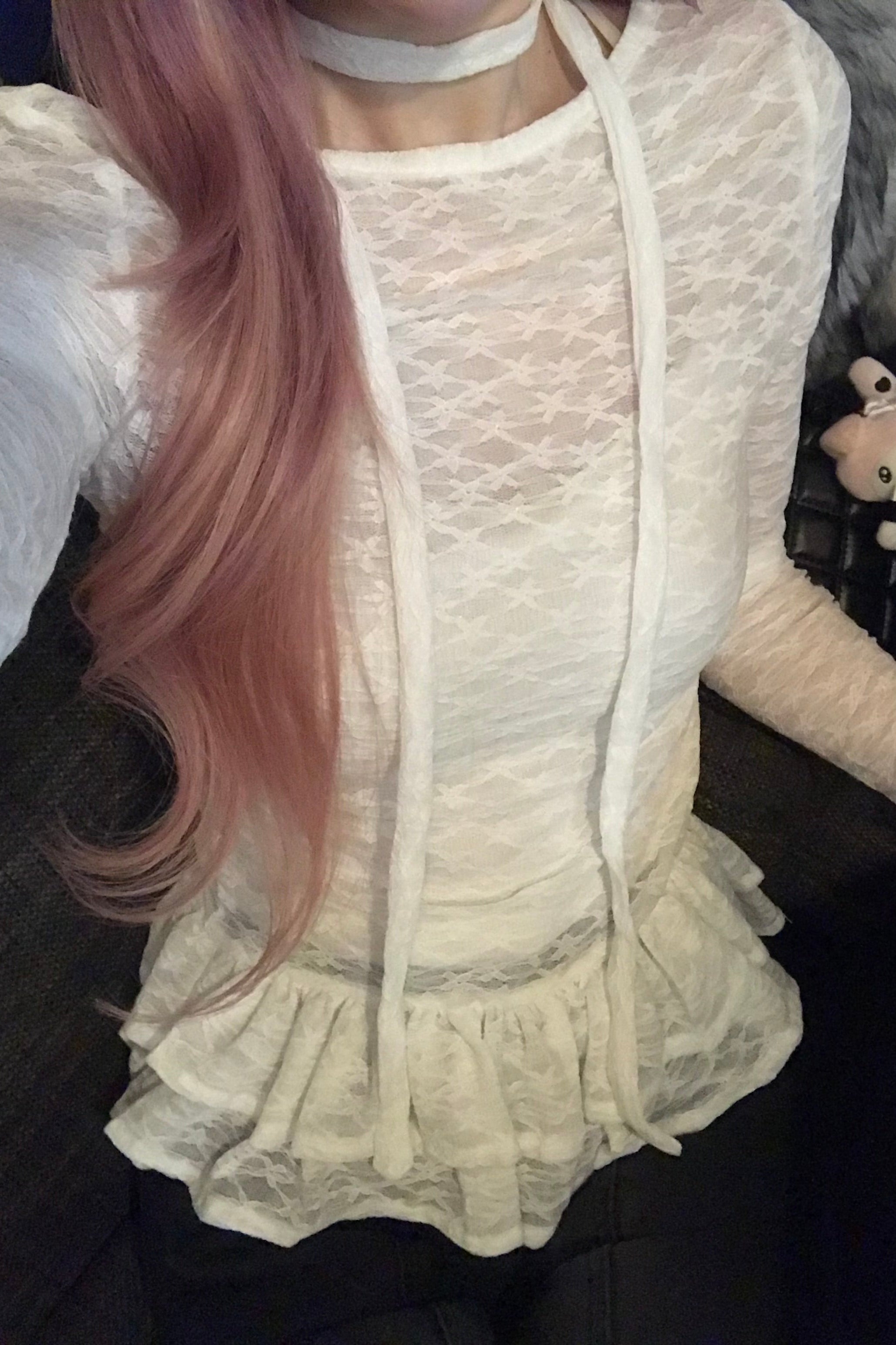 レースチョーカーペプラムトップス KR13998