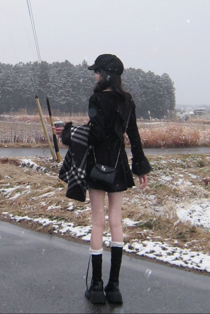 リボンサイドファーワンピース KR30440