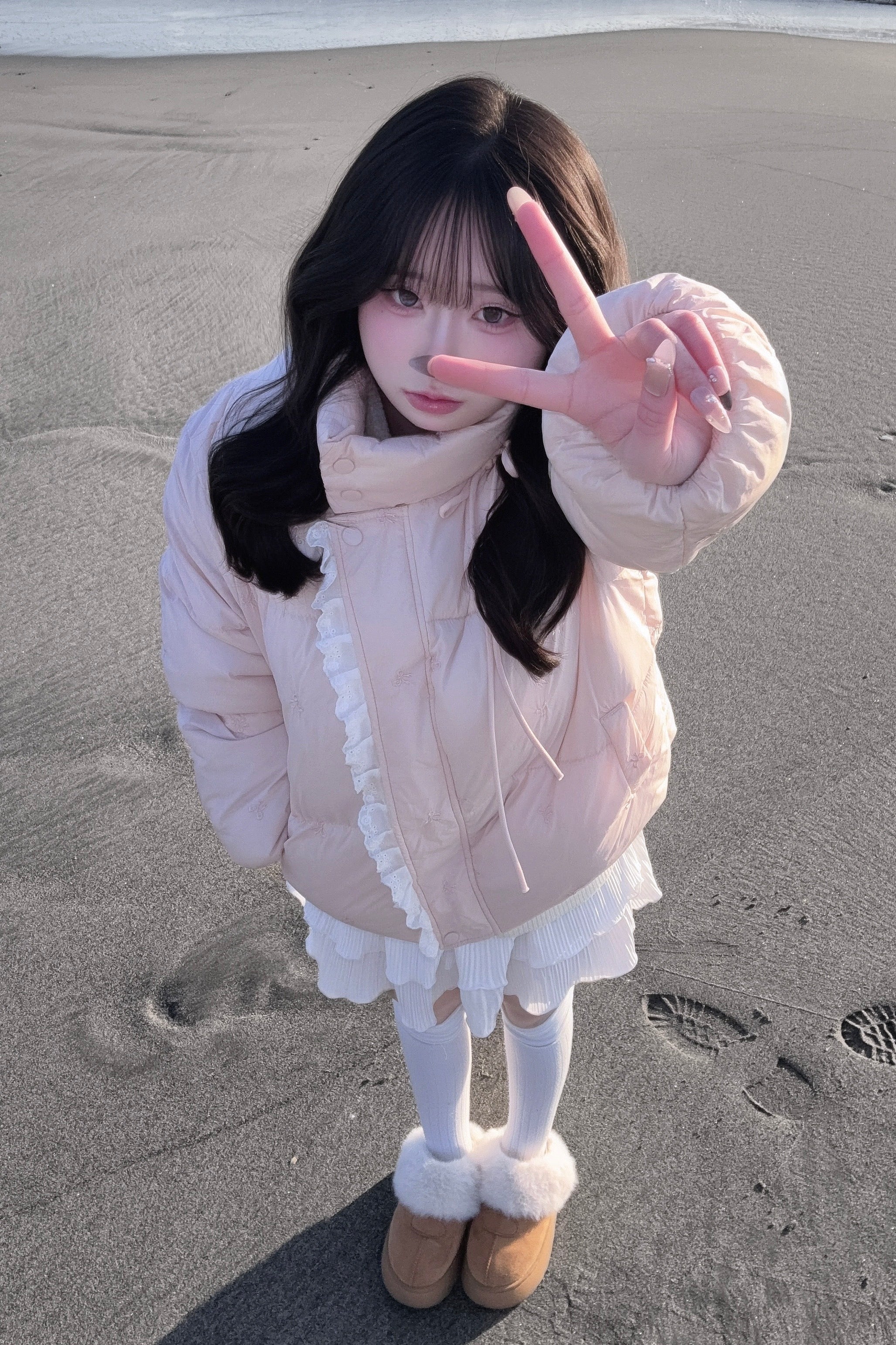 フリルリボンダウンジャケット KR30430