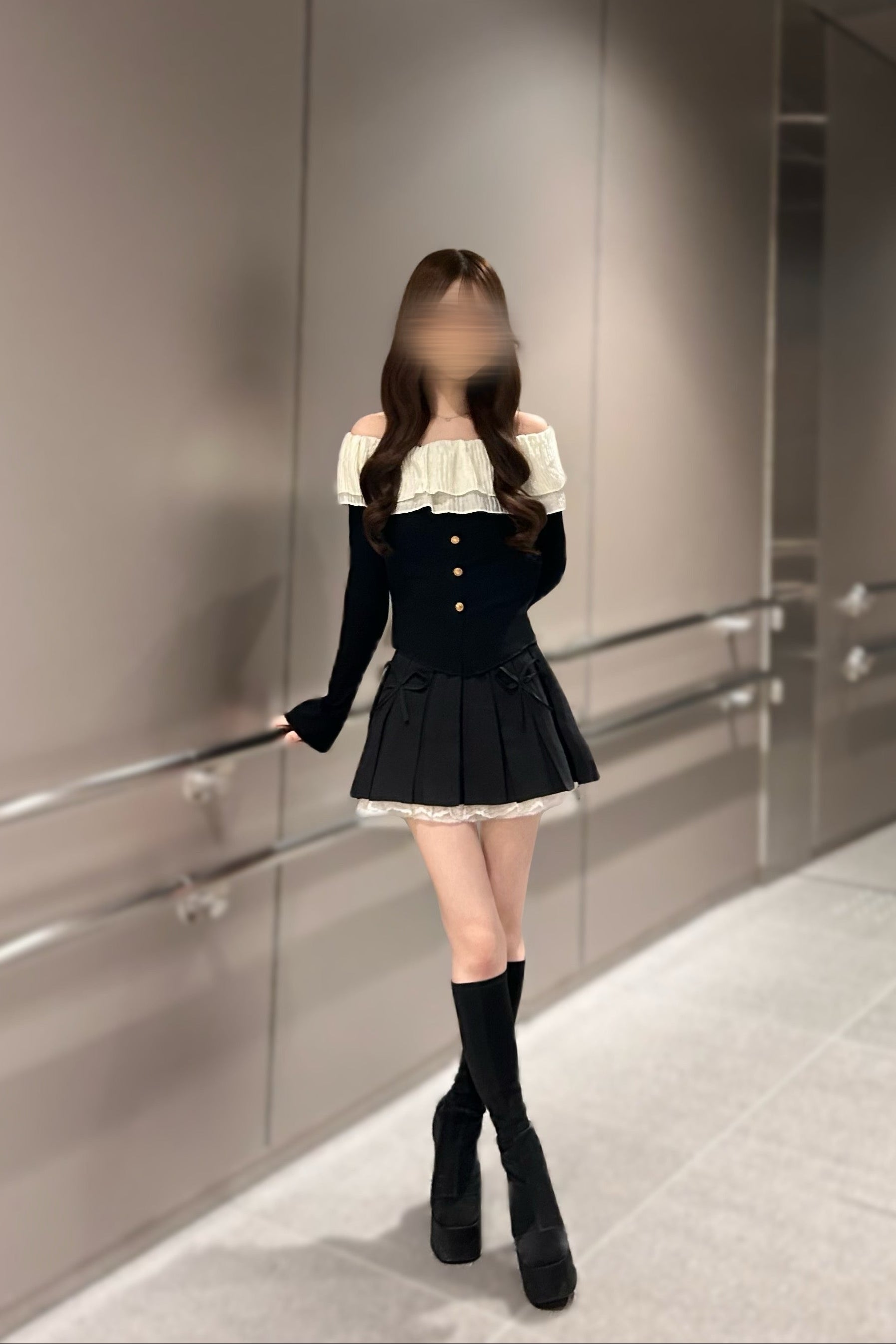 ツインリボンプリーツスカート KR11419