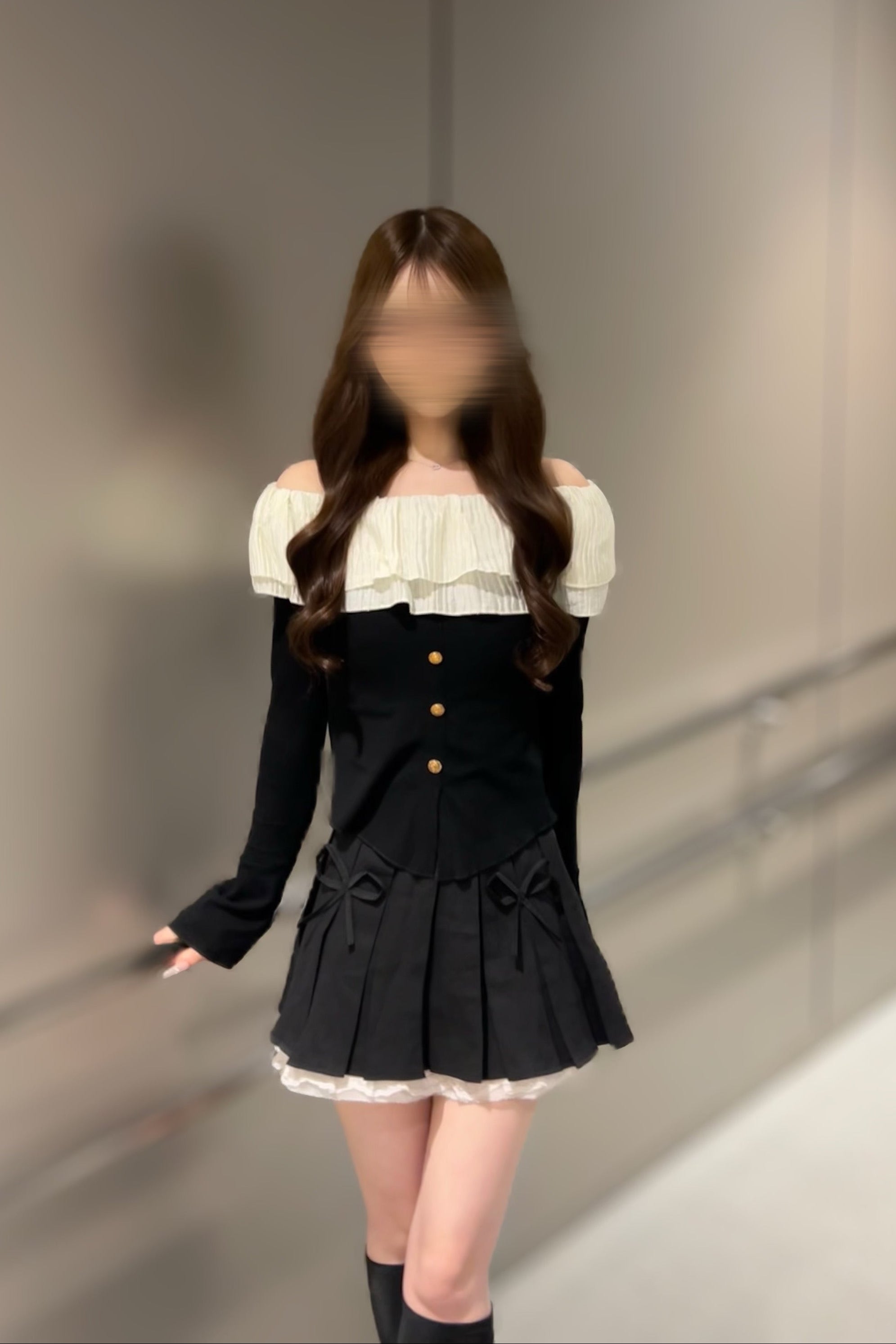 ツインリボンプリーツスカート KR11419