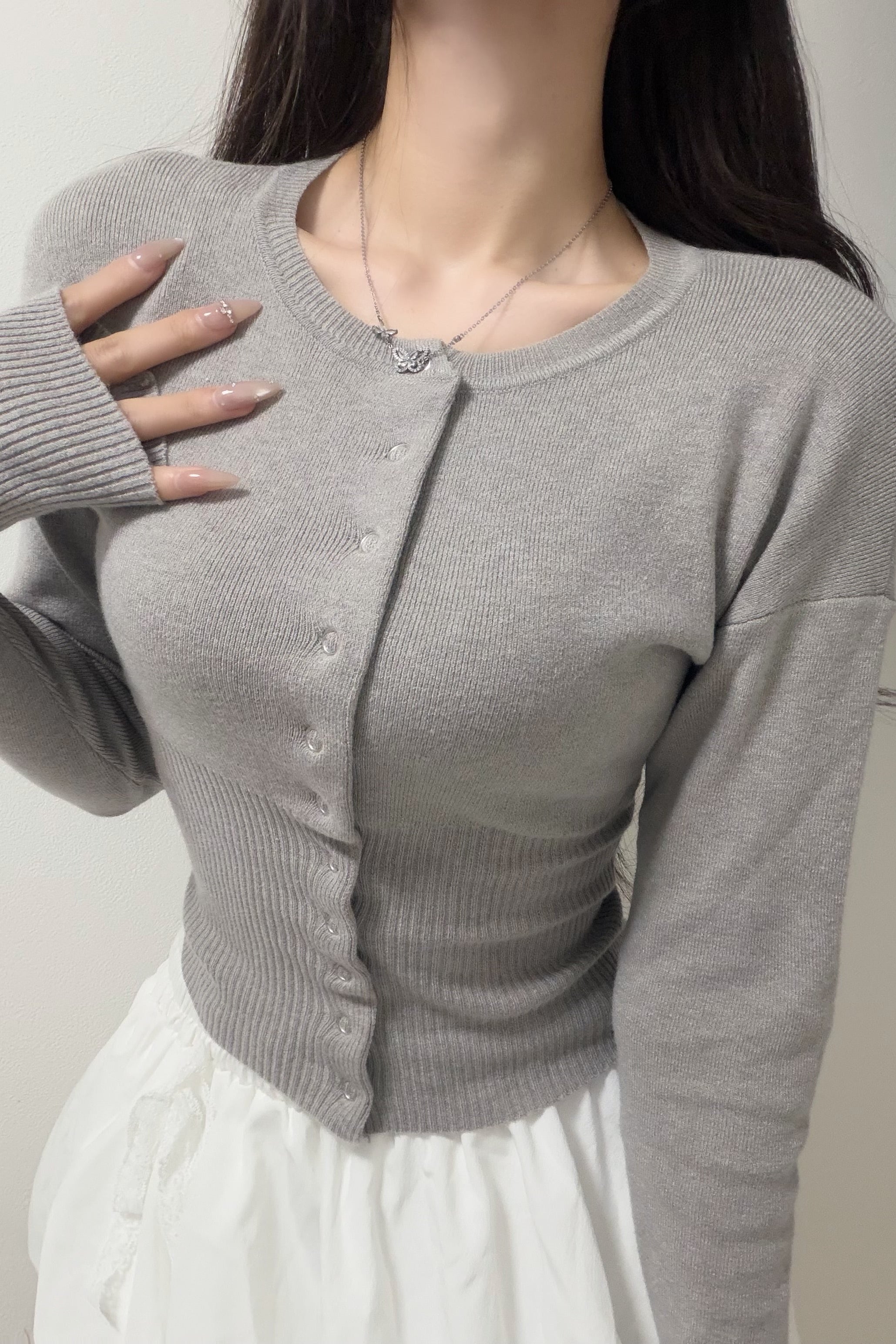 フロントボタンシアーカーディガン KR14435