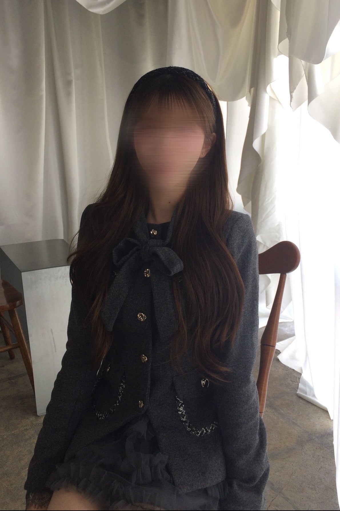 リボンタイネックジャケットセットアップ KR30540